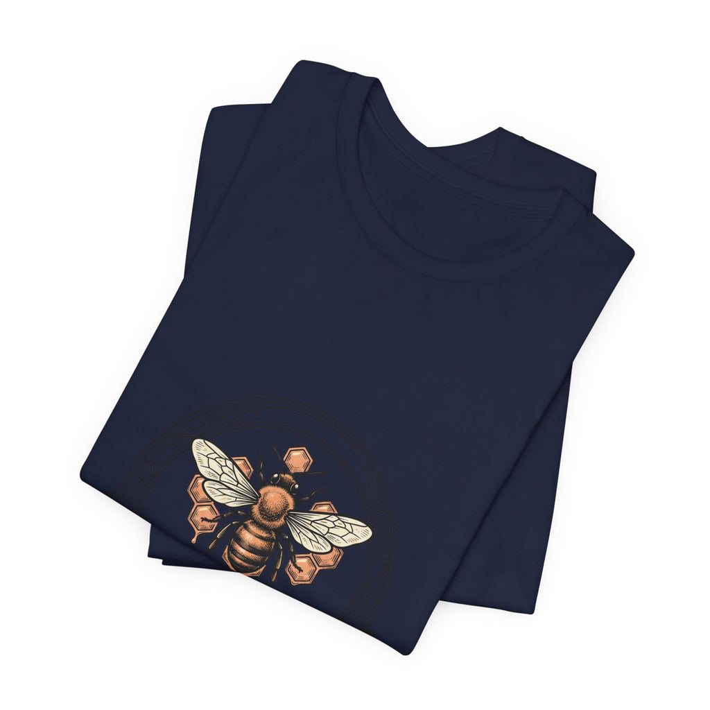 Bee motif birth flower Tee | Botanical bee illustration, birth month floral