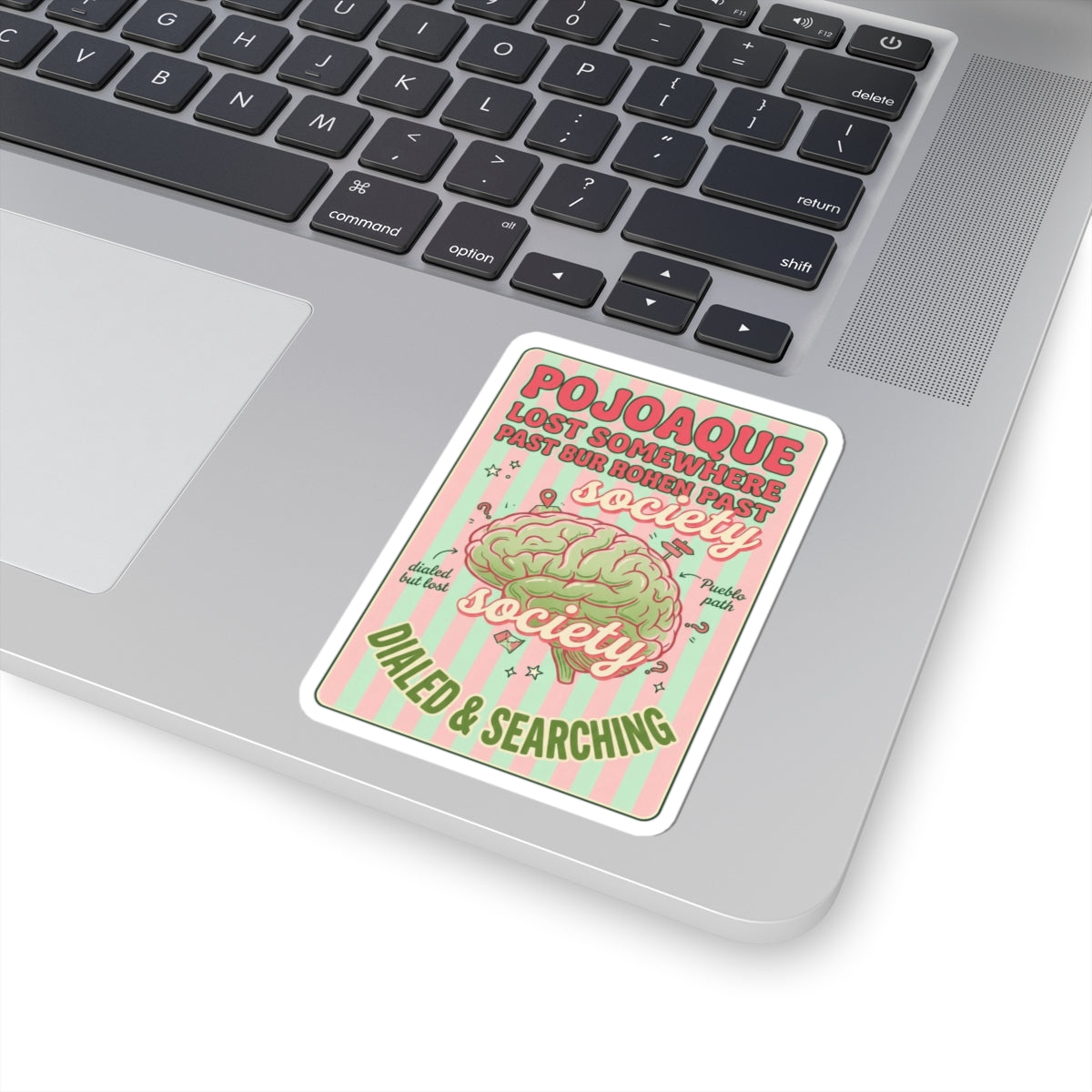 Matcha Brain Aesthetic Kiss-Cut Stickers | Green Pink Café Club, Cute Latte Art