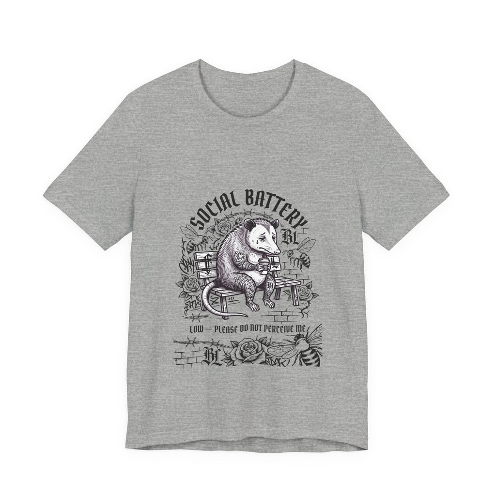 Social Battery Sloth Tee | Anxious Animal Humor, Introvert Shirt