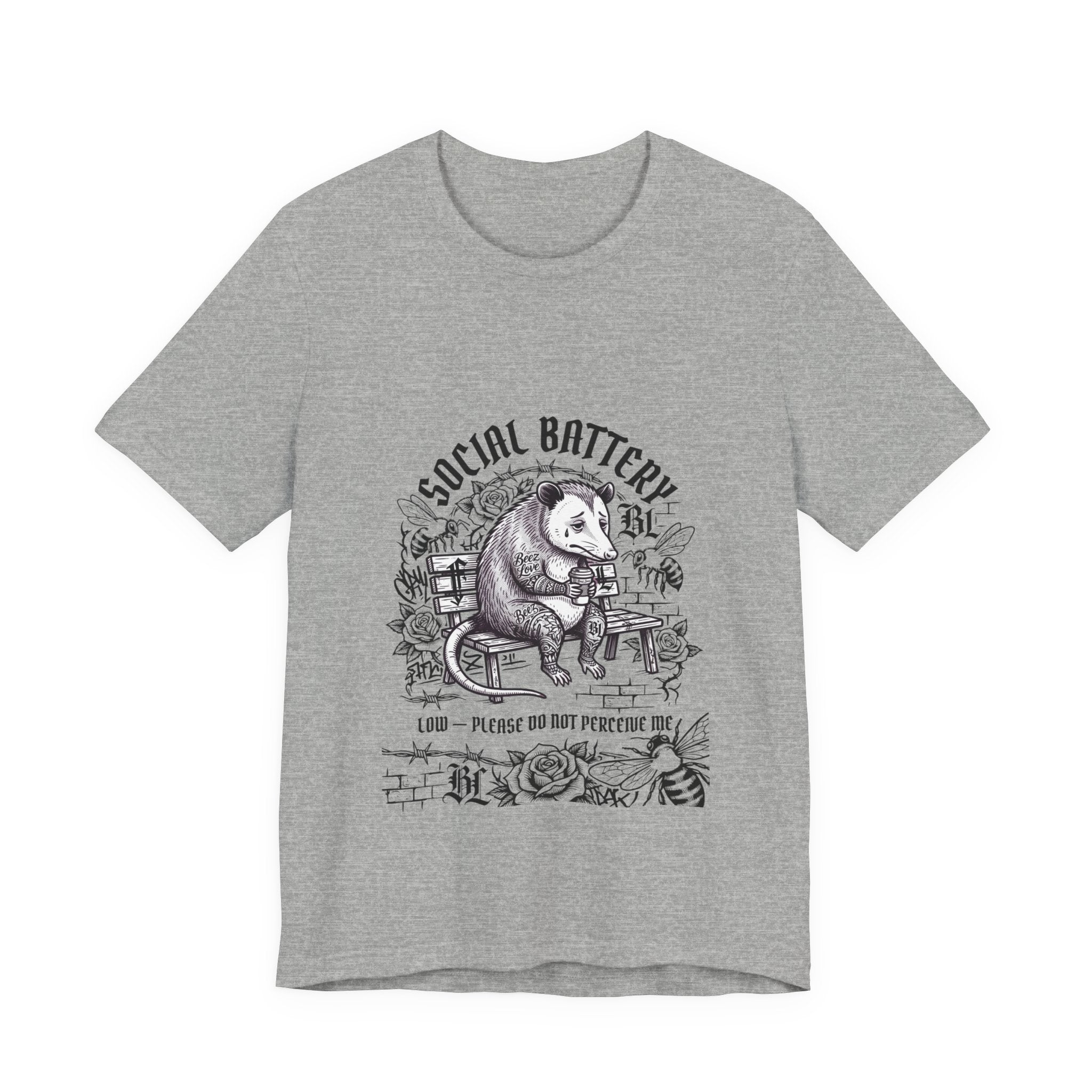 Social Battery Sloth Tee | Anxious Animal Humor, Introvert Shirt