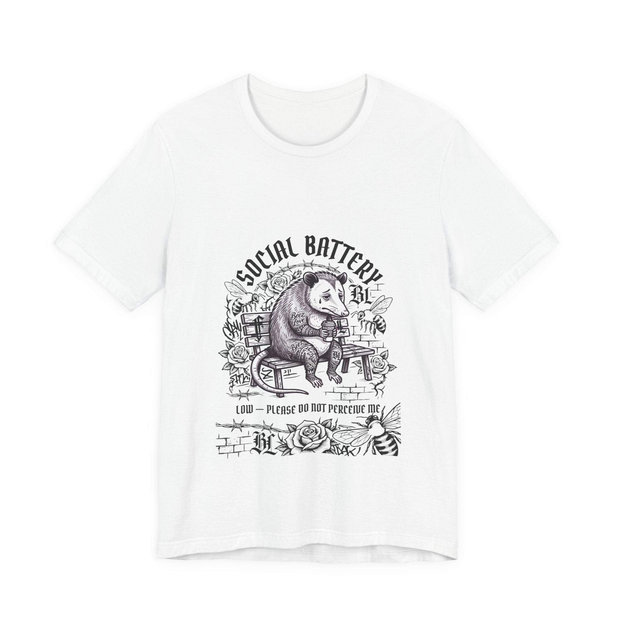 Social Battery Sloth Tee | Anxious Animal Humor, Introvert Shirt