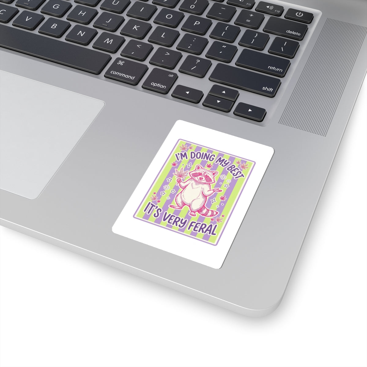 Feral Raccoon Sticker | Kiss-Cut, Celestial Wilderness, Trash-Panda Aesthetic