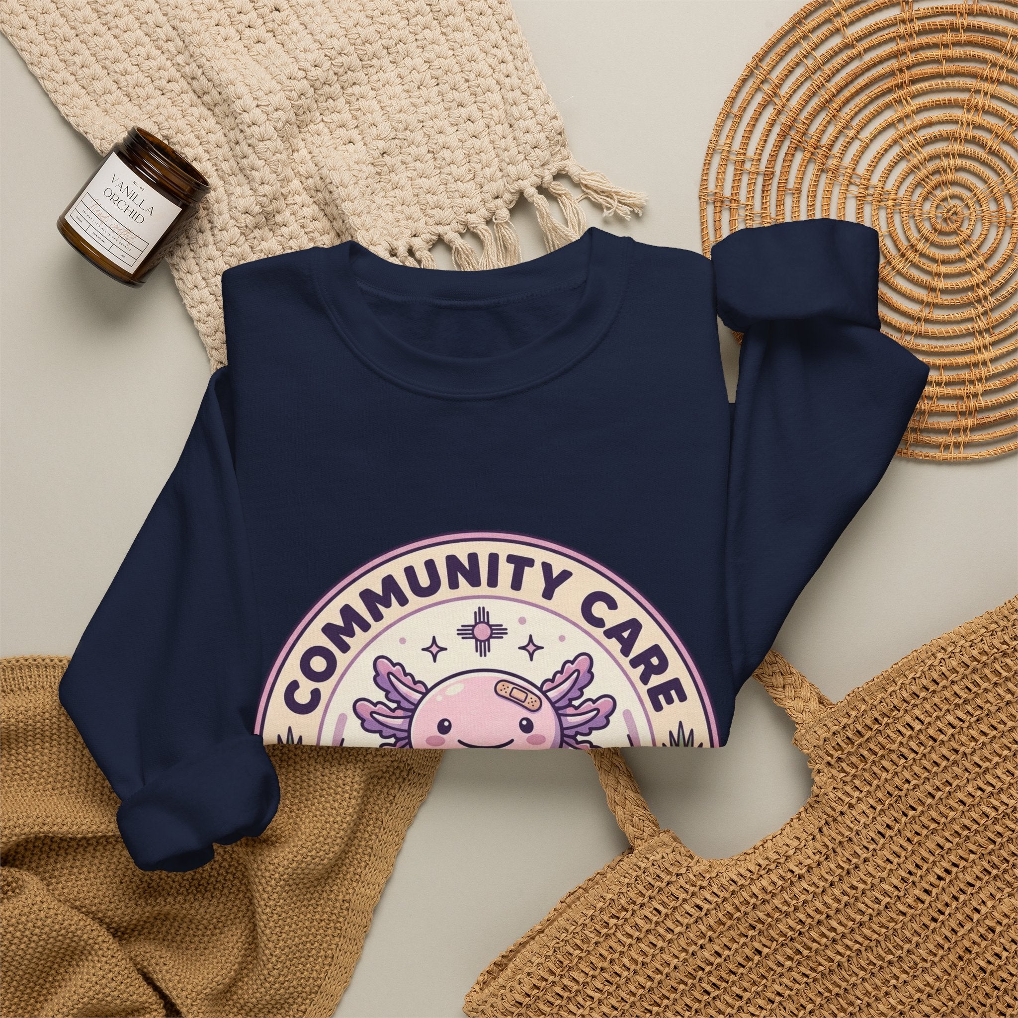 Community Care Axolotl Crewneck Sweatshirt | People Over Profit, Values-Led Apparel