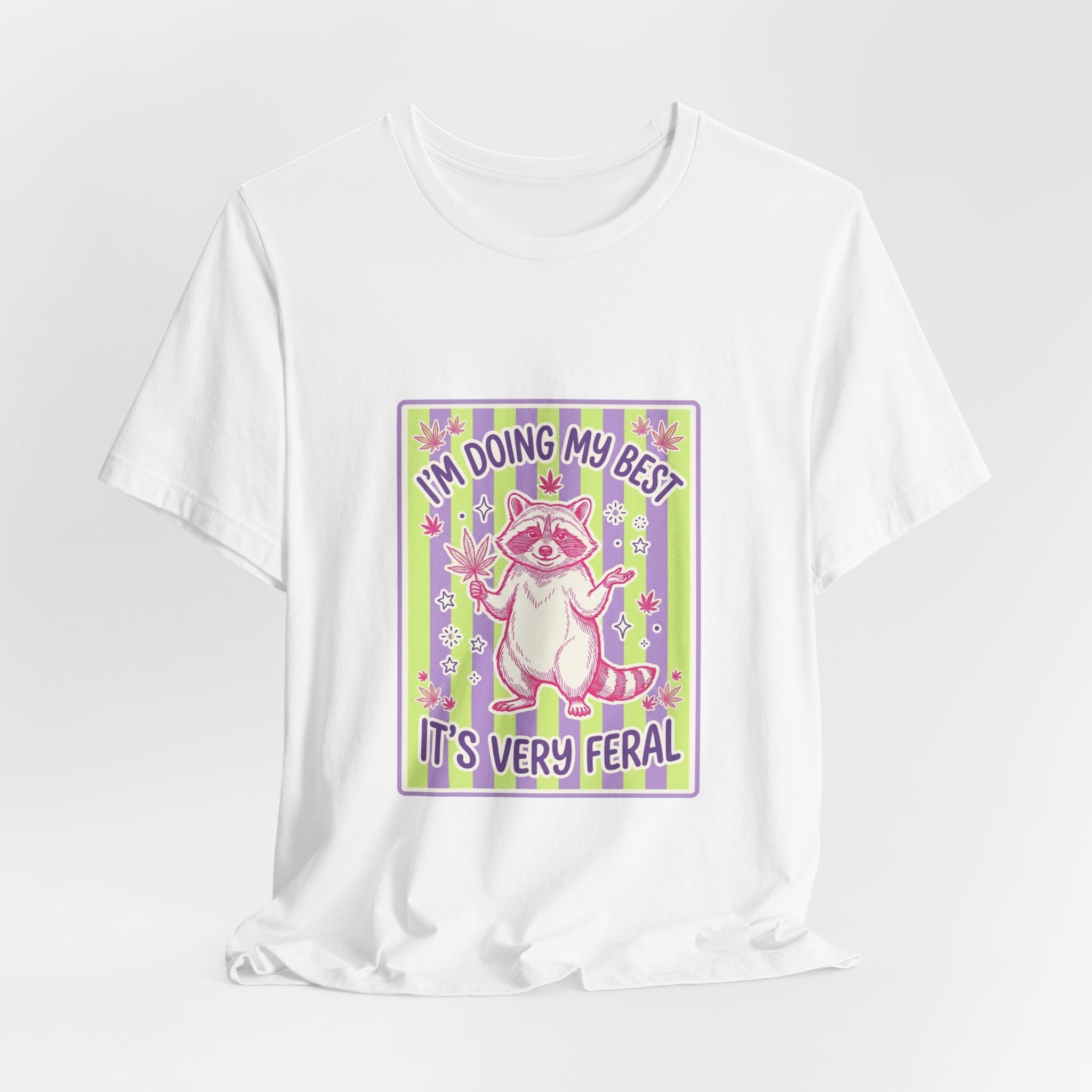 I'm Doing My Best It's Very Feral Tee | Feral Raccoon Aesthetic, Celestial Wilderness