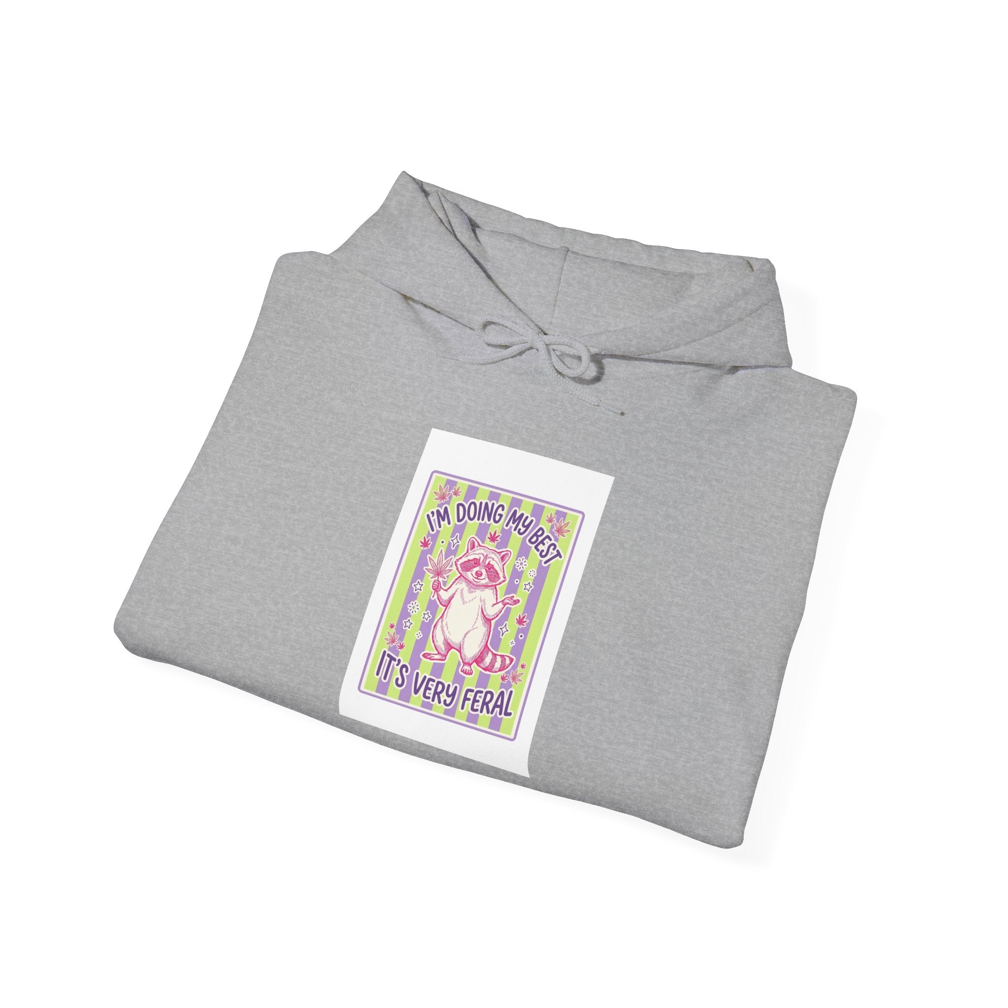 Feral Raccoon Moonrise Hoodie | Celestial Wilderness Graphic