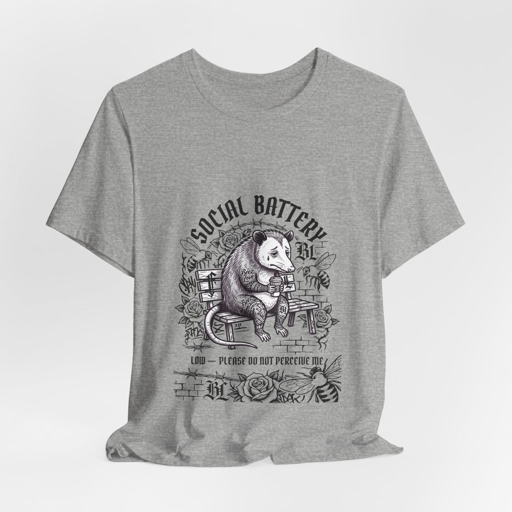 Social Battery Sloth Tee | Anxious Animal Humor, Introvert Shirt