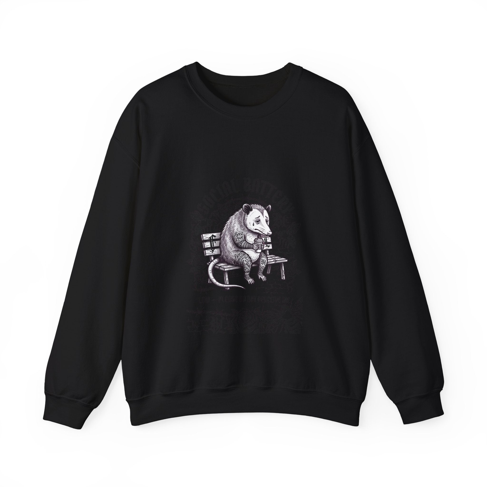 Social Battery Sloth Sweatshirt | Anxious Animal Humor, Introvert Tee