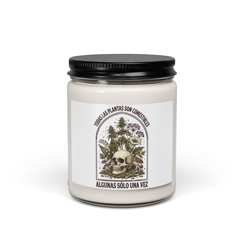 All Plants Are Edible Soy Candle | Botanical Skull, Dark Nature Humor