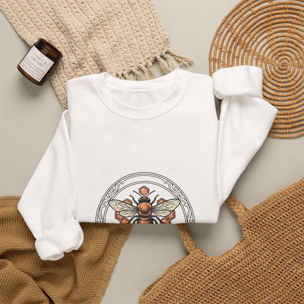 Bee Illustration Crewneck Sweatshirt | Birth Flower, Botanical Birth Month