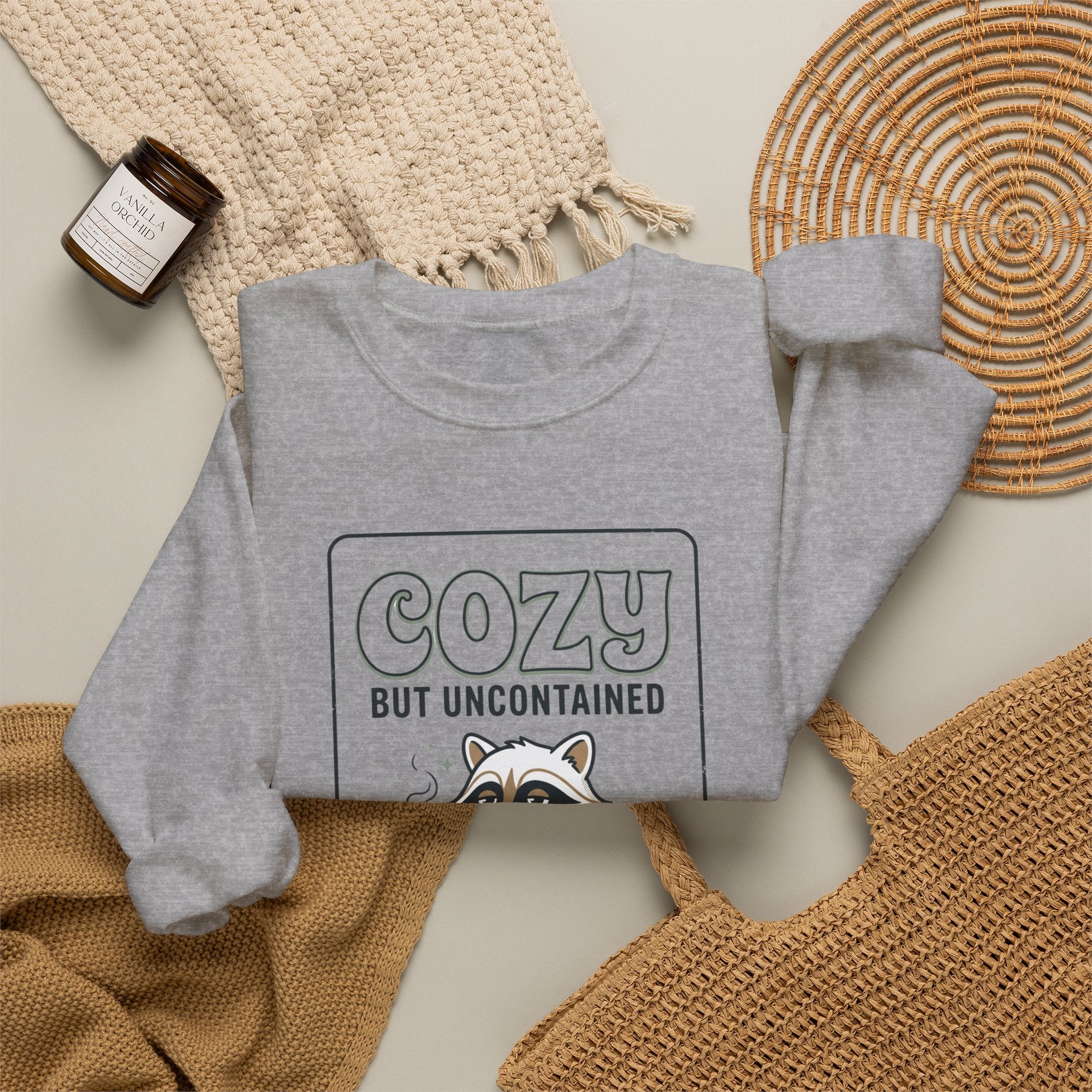 Cozy But Uncontained Raccoon Sweatshirt | Feral Raccoon Aesthetic, Wilderness