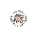 Stay Stoned Raccoon Sticker | Kiss-Cut, Cannabis, Cute Scruffy Raccoon