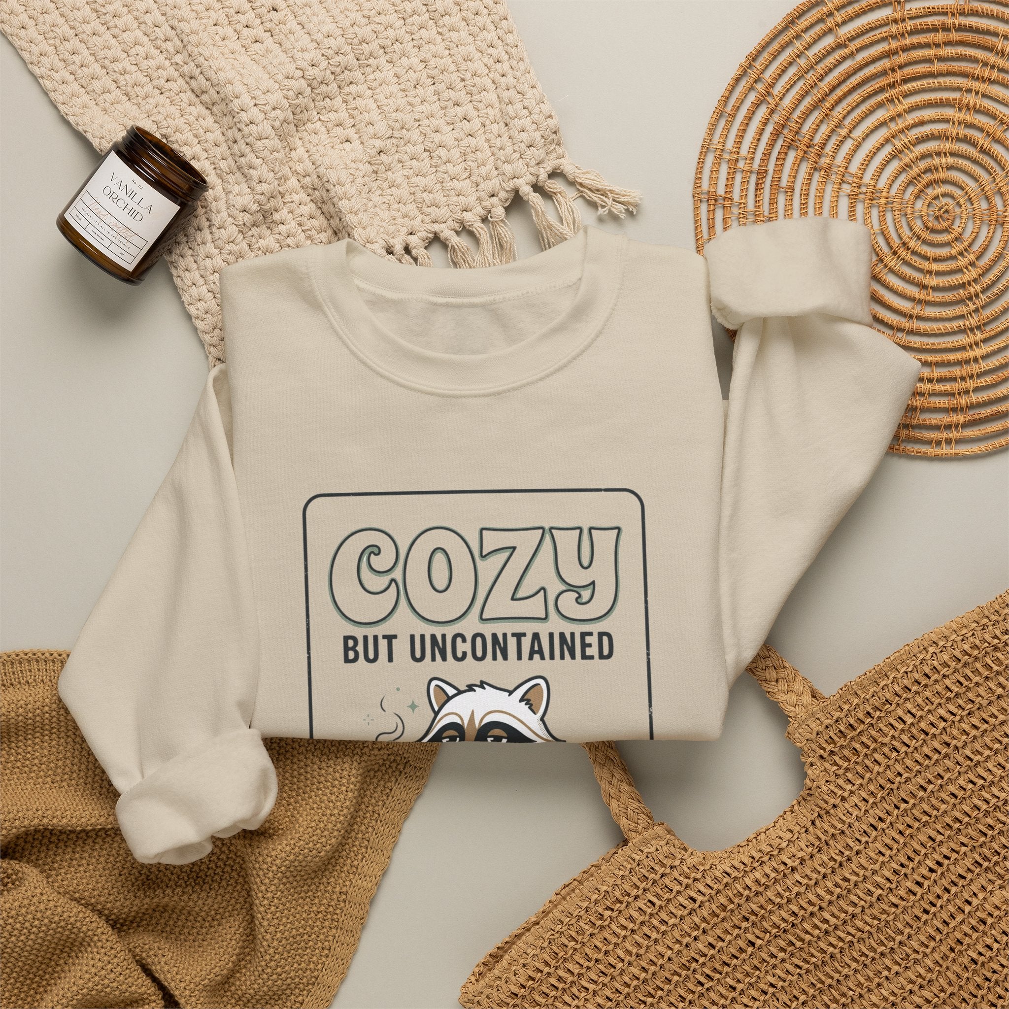Cozy But Uncontained Raccoon Sweatshirt | Feral Raccoon Aesthetic, Wilderness