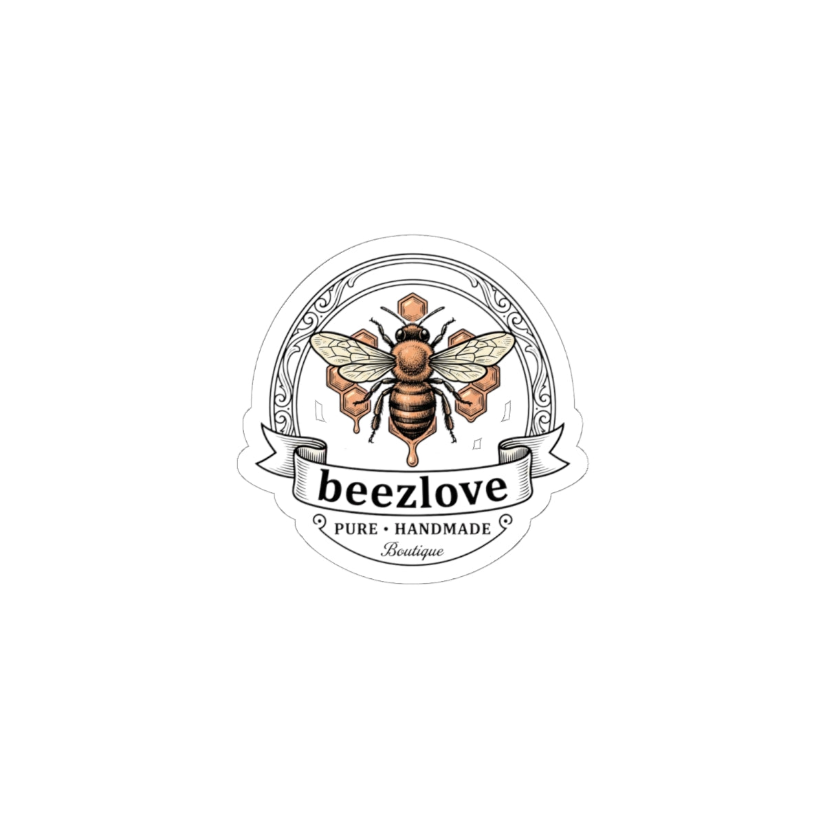 Bee and Floral Crest Kiss-Cut Sticker | Birth Flower, Botanical Sticker