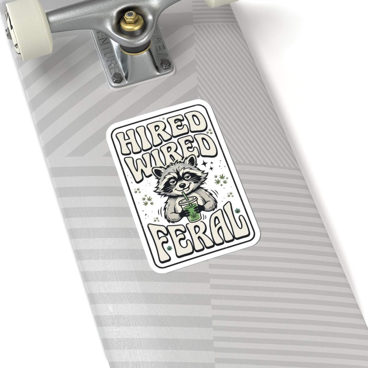 Feral Raccoon 'Hired Wired Feral' Sticker | Kiss-Cut, Nocturnal Aesthetic