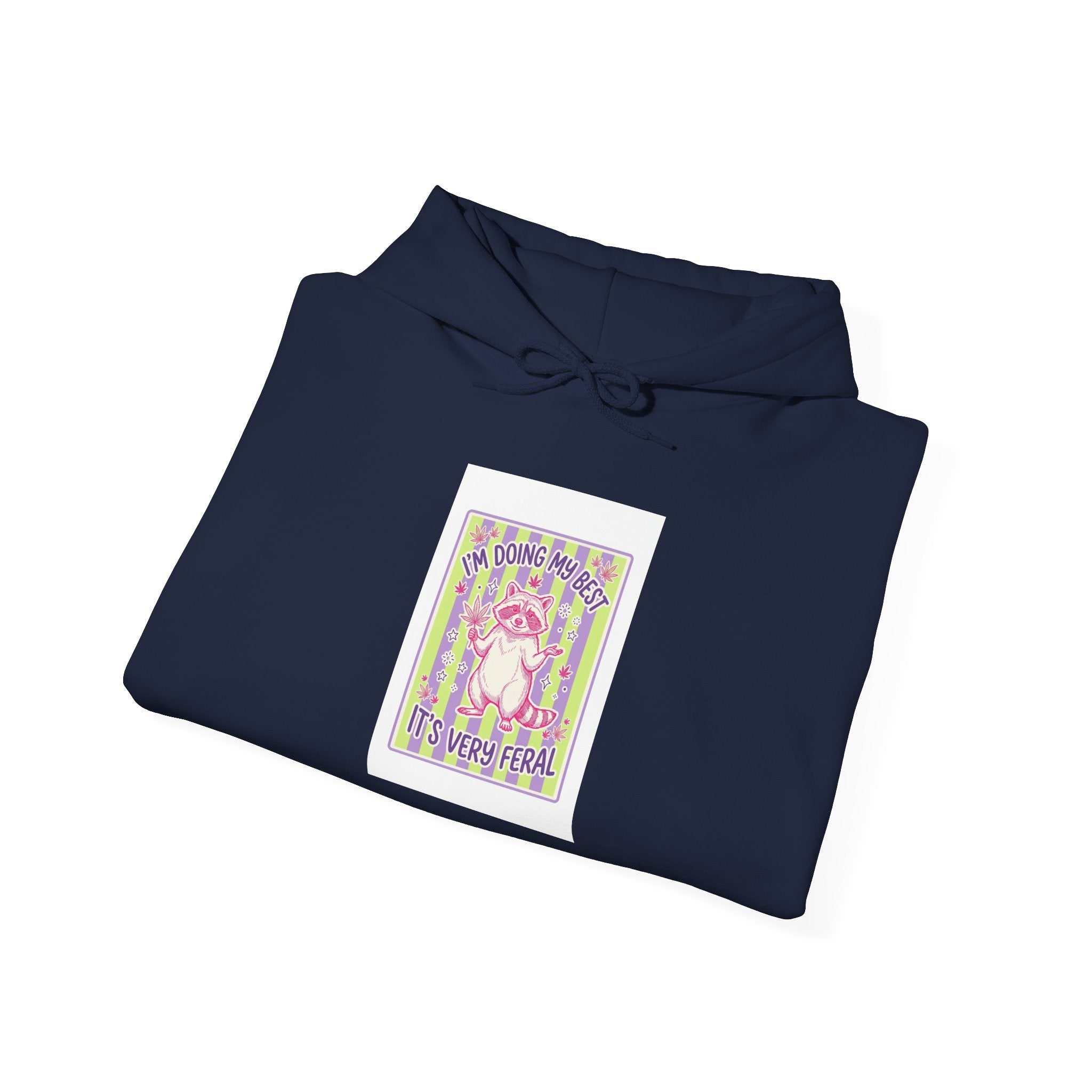 Feral Raccoon Moonrise Hoodie | Celestial Wilderness Graphic