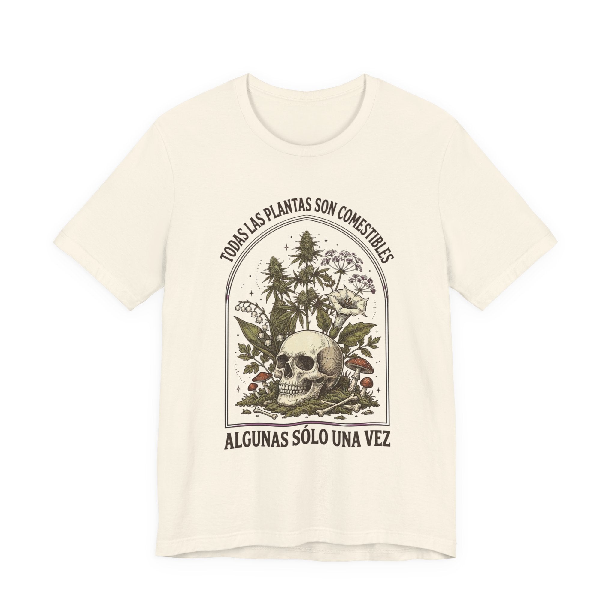 All Plants Are Edible Skull Botanical Tee | Dark Nature Humor, Forager Mycology