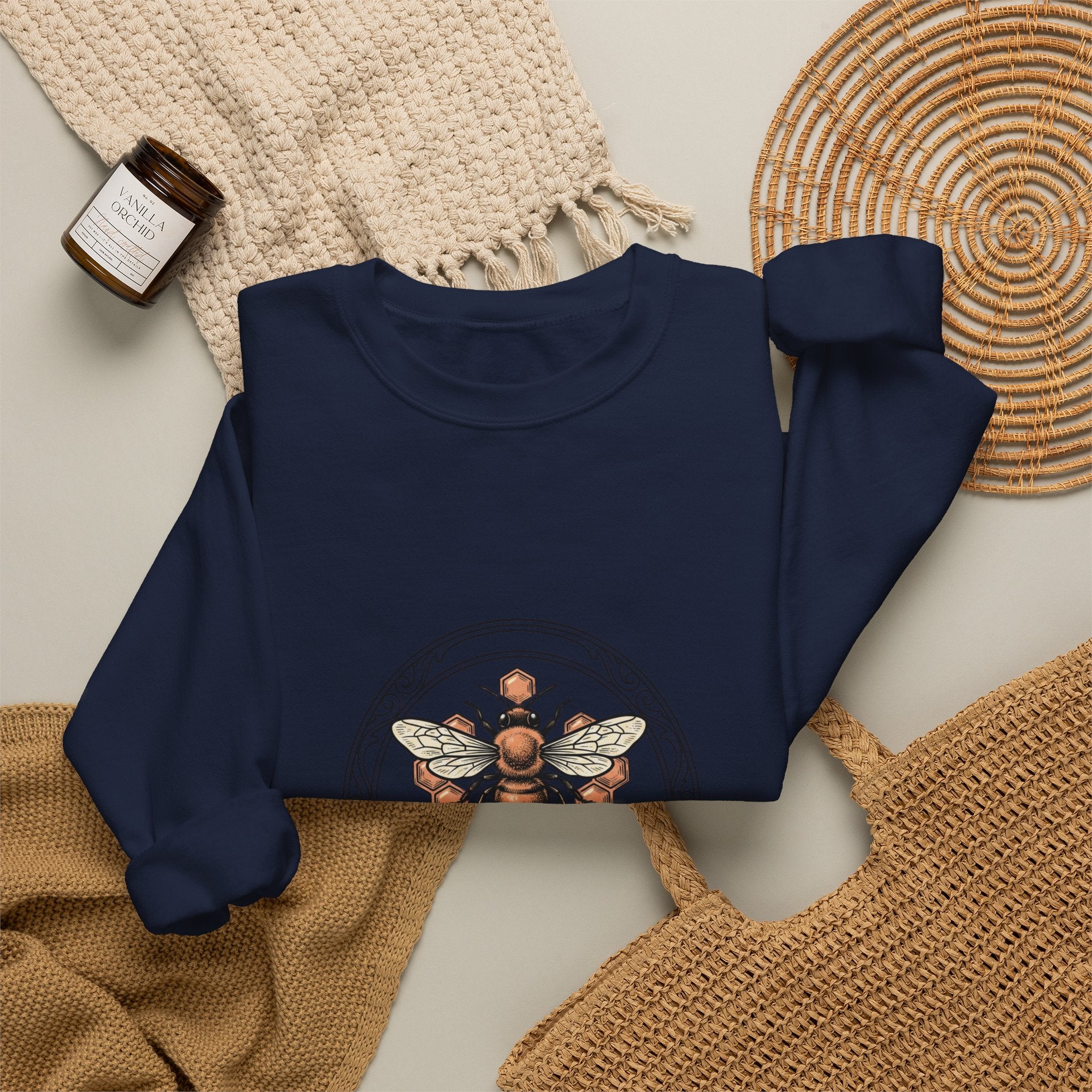 Bee Illustration Crewneck Sweatshirt | Birth Flower, Botanical Birth Month