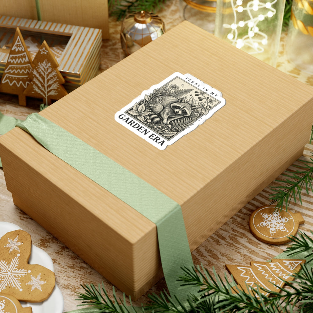 Feral Raccoon Botanical Sticker | Feral Raccoon Aesthetic, Wilderness Celestial