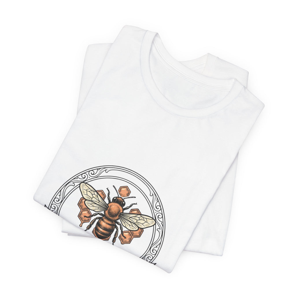 Bee motif birth flower Tee | Botanical bee illustration, birth month floral