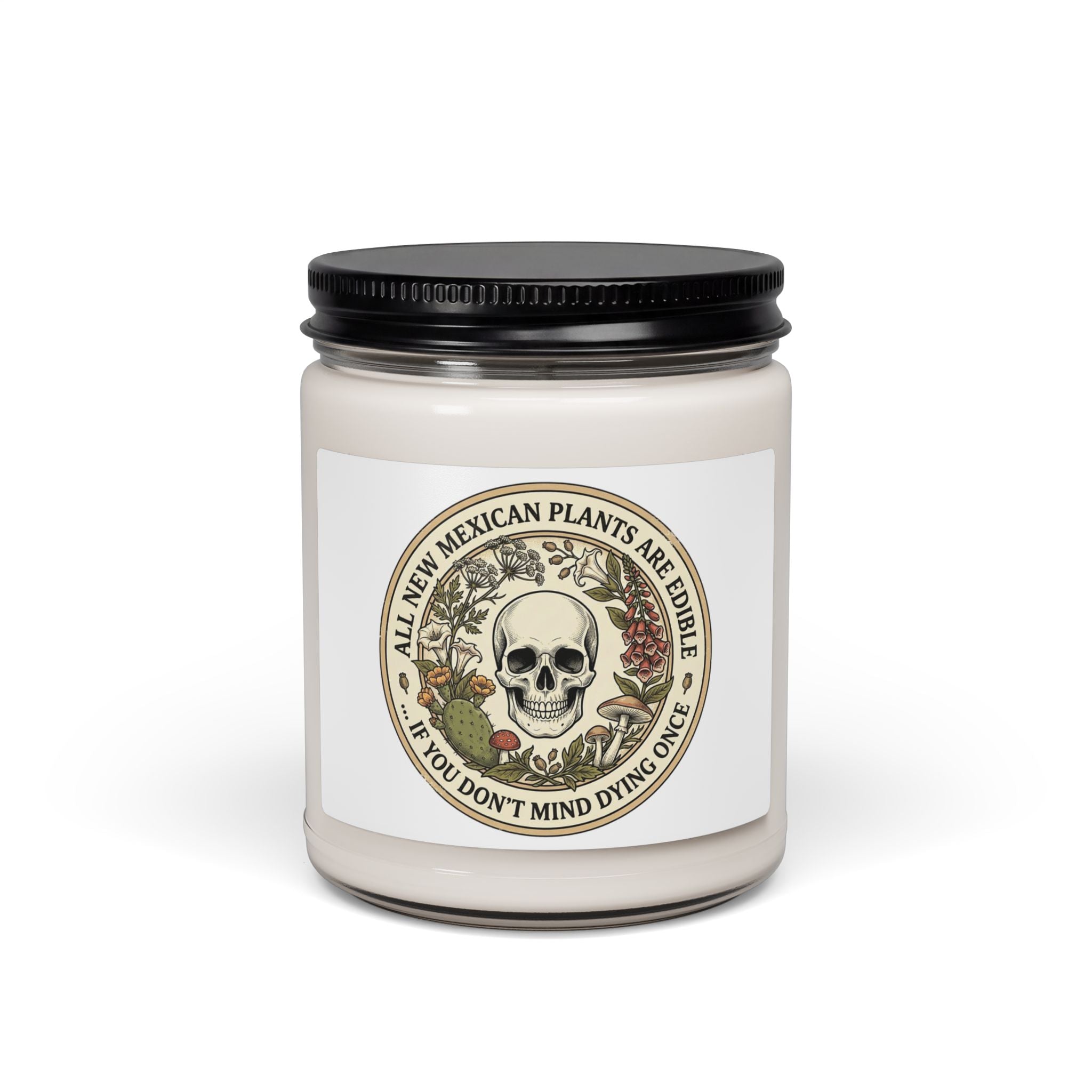 All Plants Are Edible Skull Botanical Candle | Soy Candle, Forager Humor