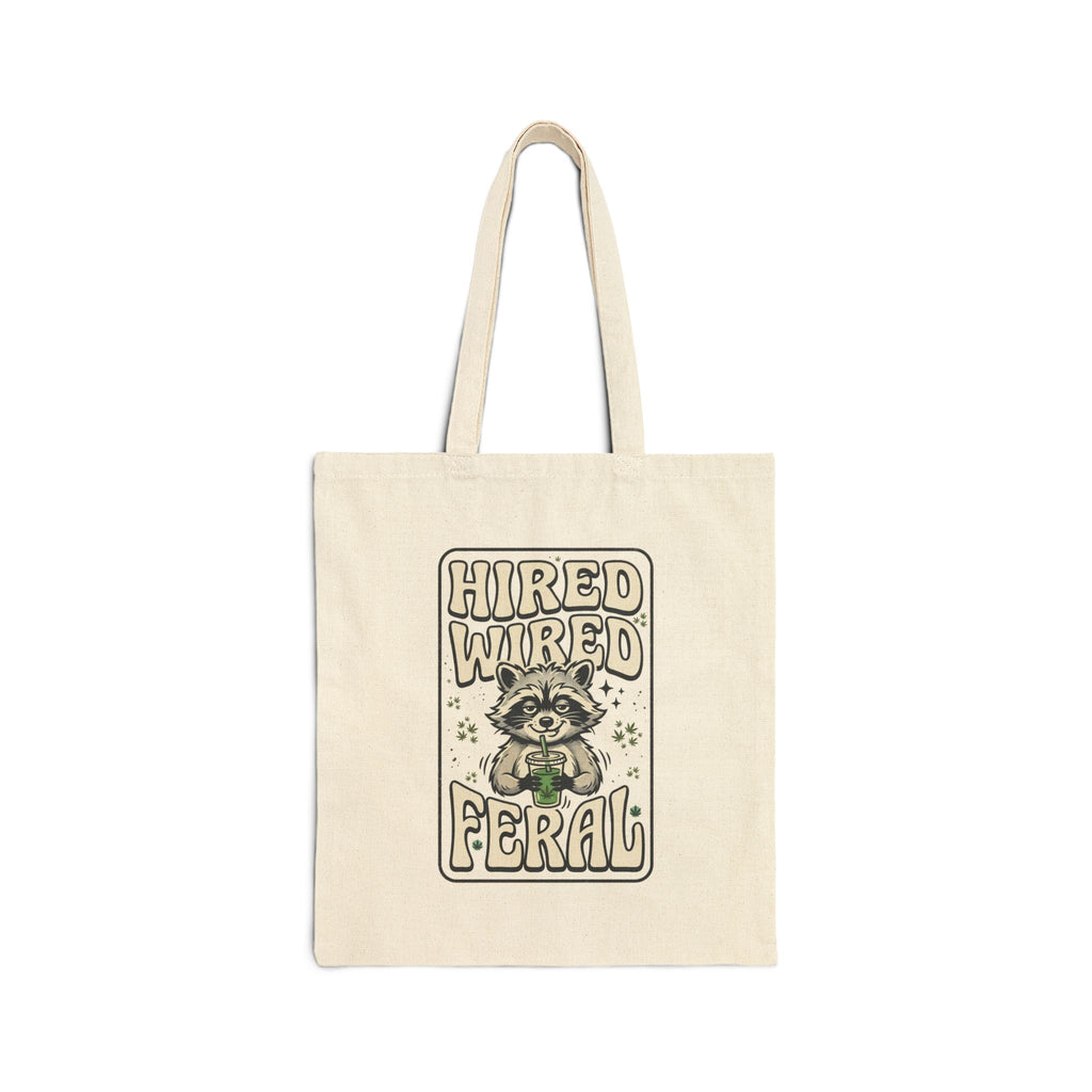 Feral Raccoon Noir Tote | Celestial Wilderness Canvas Tote