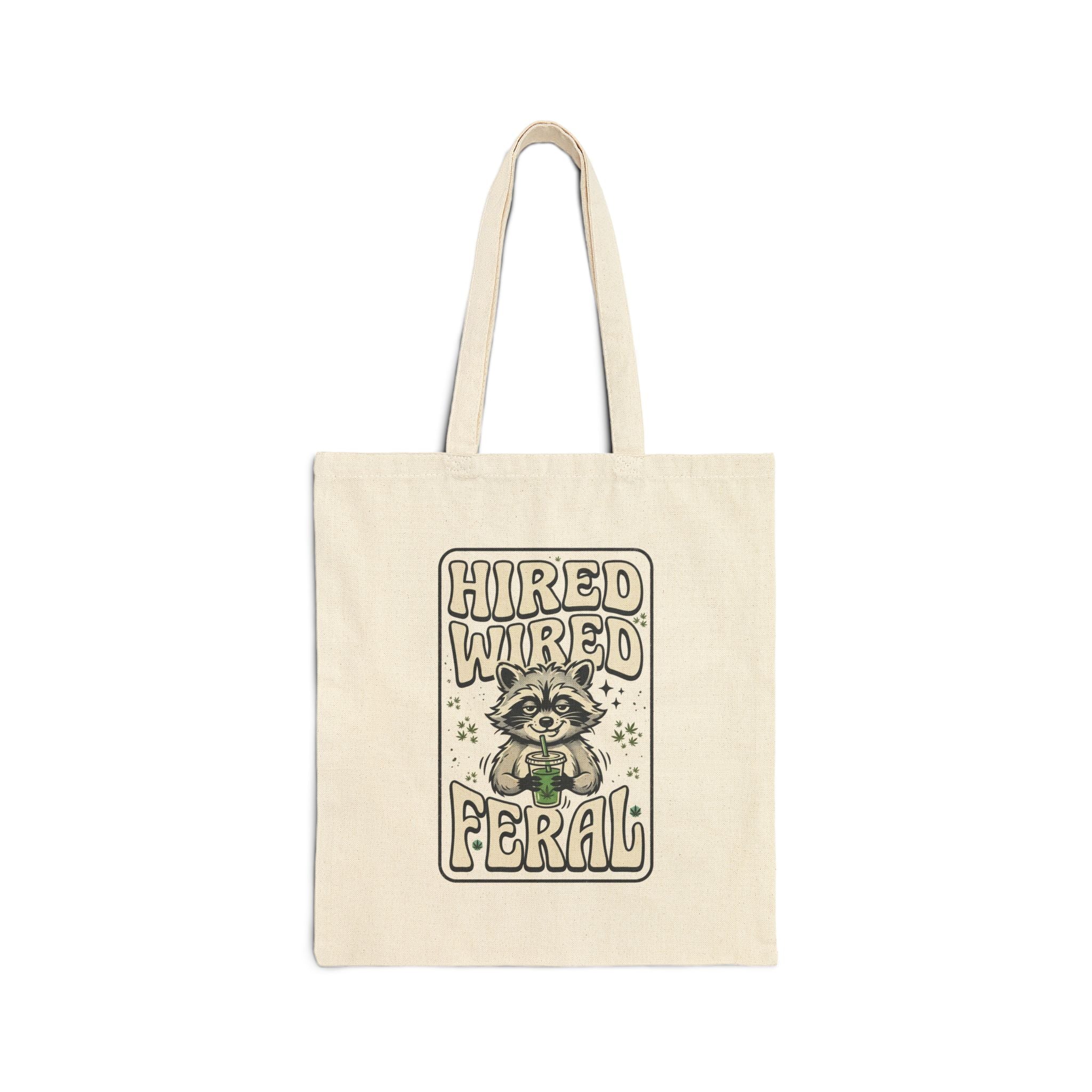 Feral Raccoon Noir Tote | Celestial Wilderness Canvas Tote