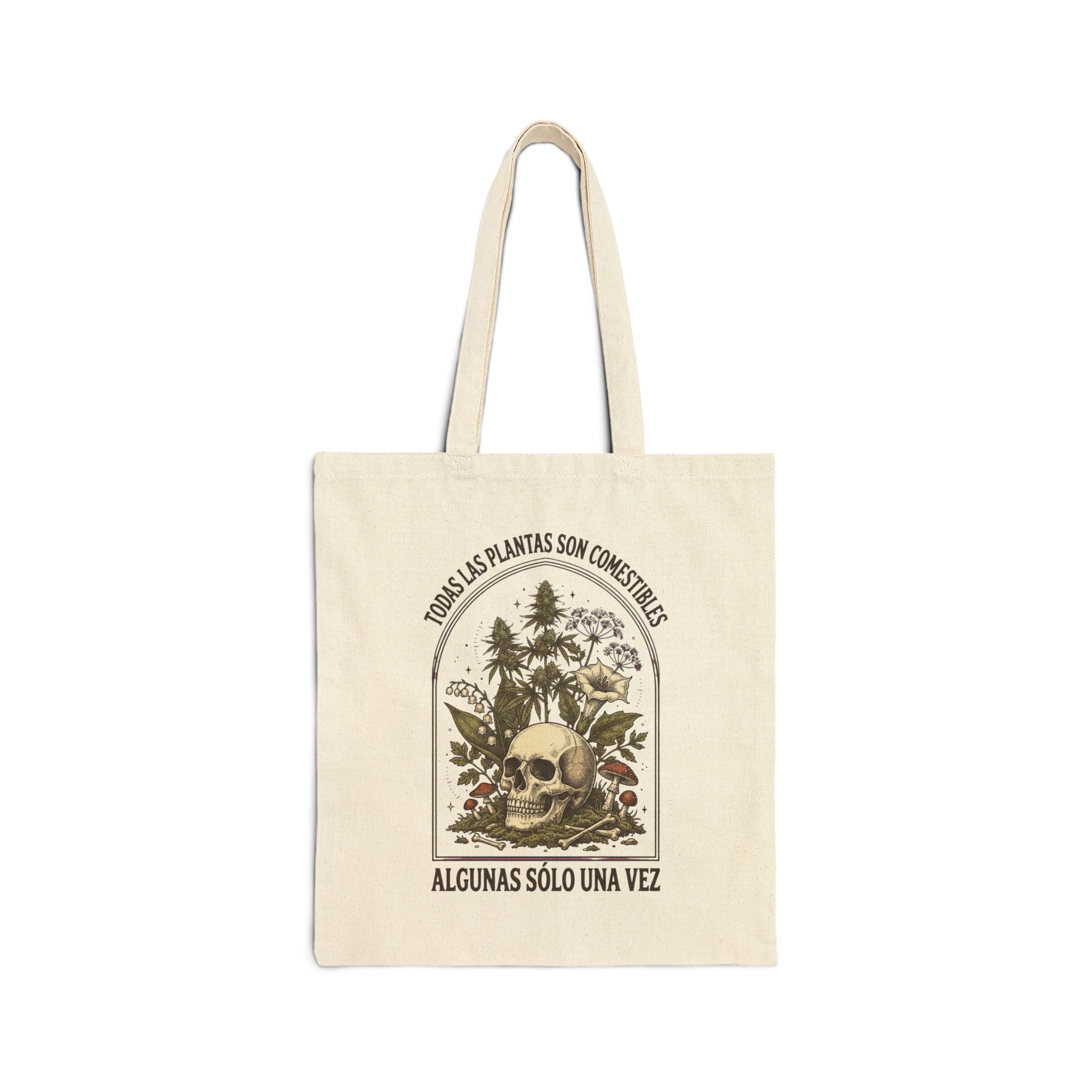 All Plants Are Edible Skull Botanical Tote | Vintage Botanical, Dark Nature Humor