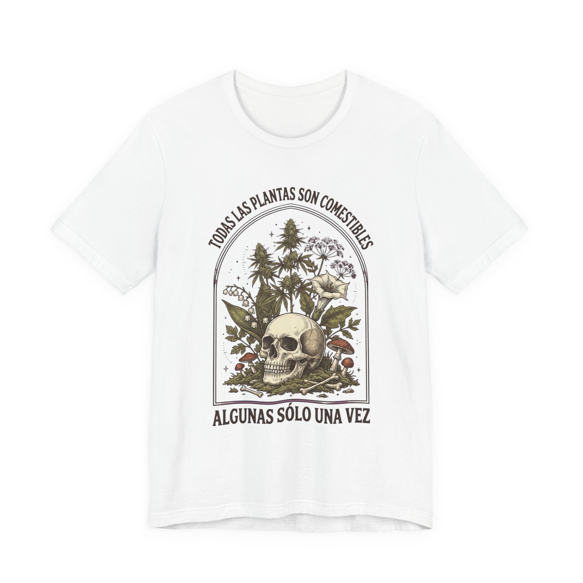 All Plants Are Edible Skull Botanical Tee | Dark Nature Humor, Forager Mycology