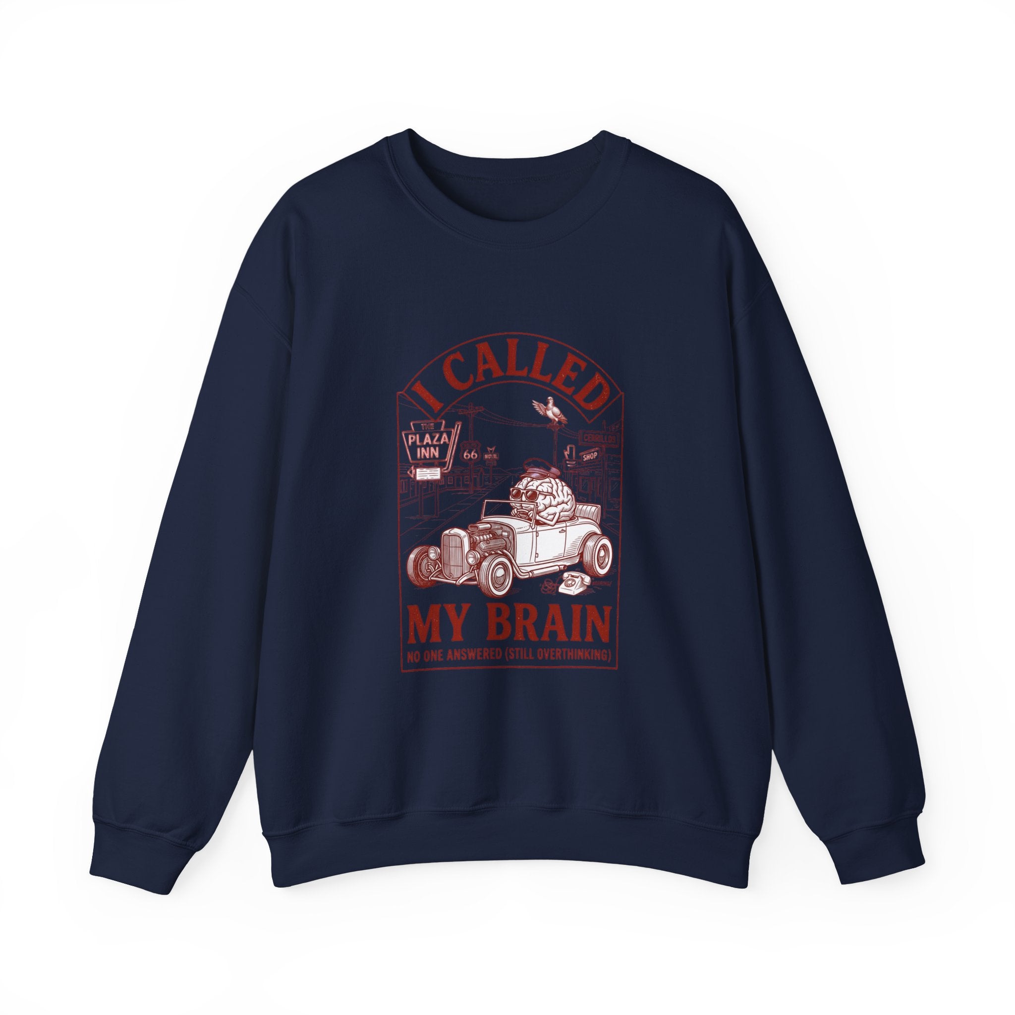 I Called My Brain Sweatshirt | Anxious Animal Humor, Cute Anxiety Graphic