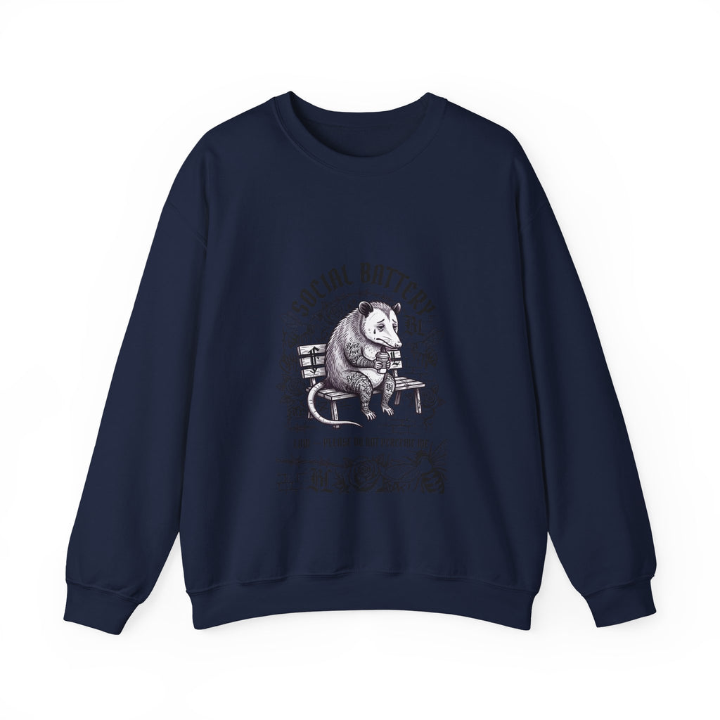 Social Battery Sloth Sweatshirt | Anxious Animal Humor, Introvert Tee