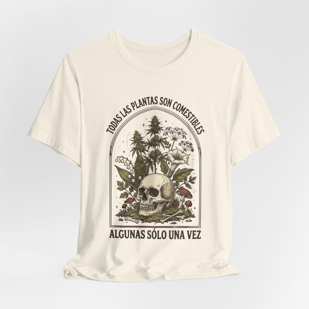 All Plants Are Edible Skull Botanical Tee | Dark Nature Humor, Forager Mycology