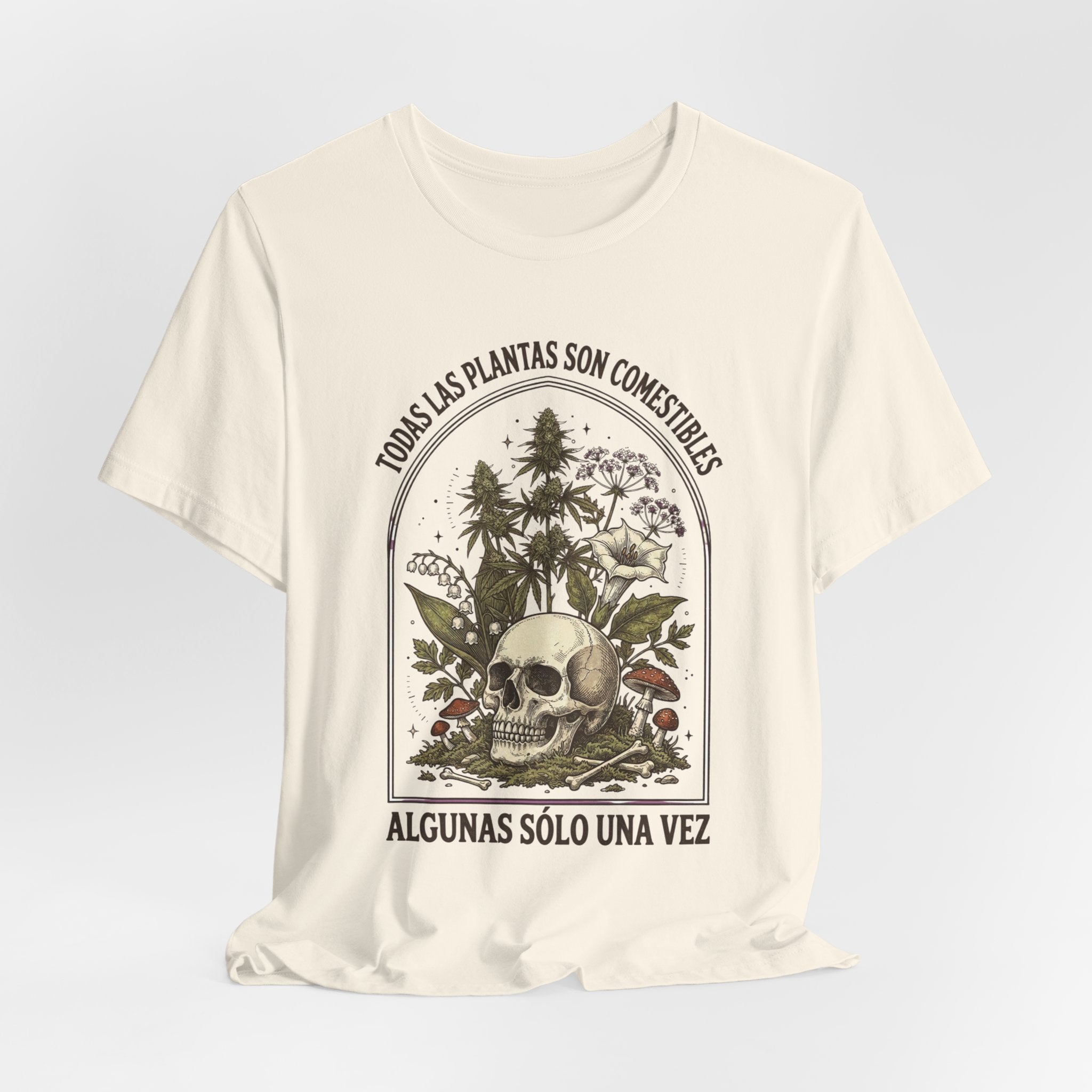 All Plants Are Edible Skull Botanical Tee | Dark Nature Humor, Forager Mycology