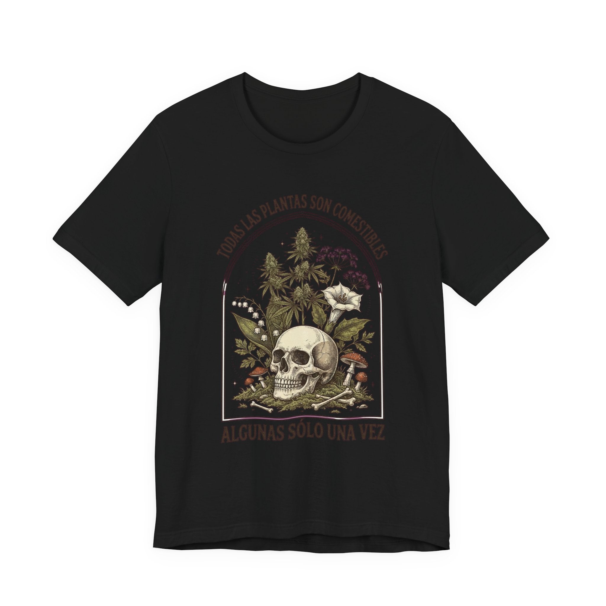 All Plants Are Edible Skull Botanical Tee | Dark Nature Humor, Forager Mycology