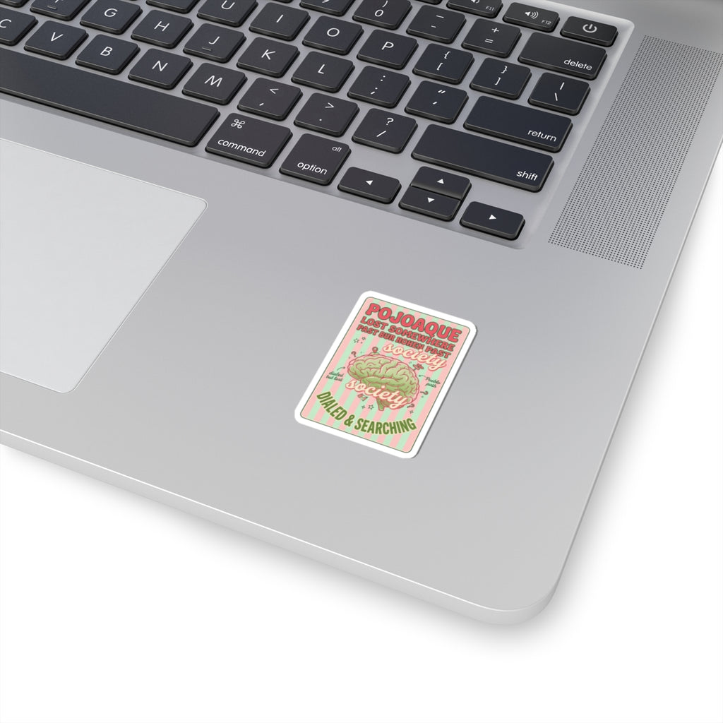 Matcha Brain Aesthetic Kiss-Cut Stickers | Green Pink Café Club, Cute Latte Art