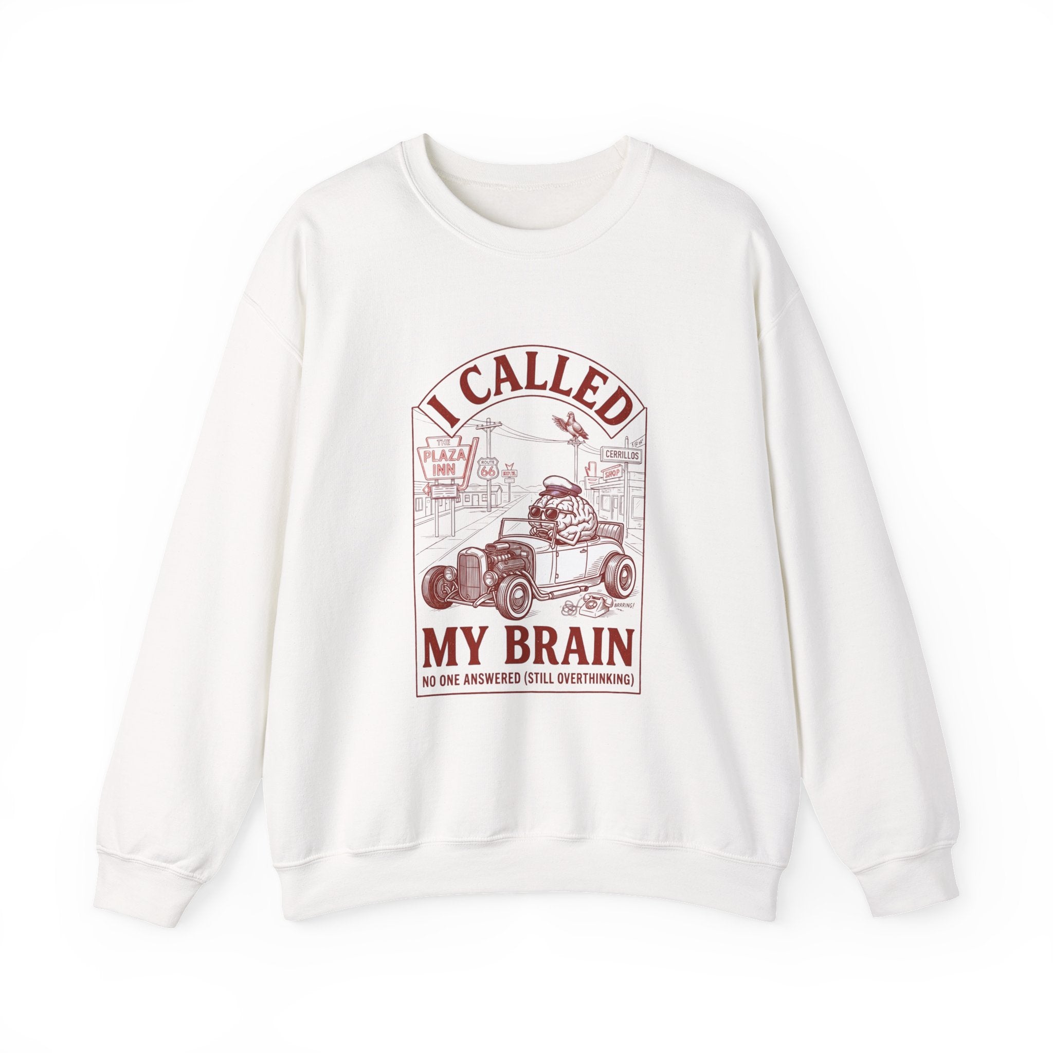I Called My Brain Sweatshirt | Anxious Animal Humor, Cute Anxiety Graphic