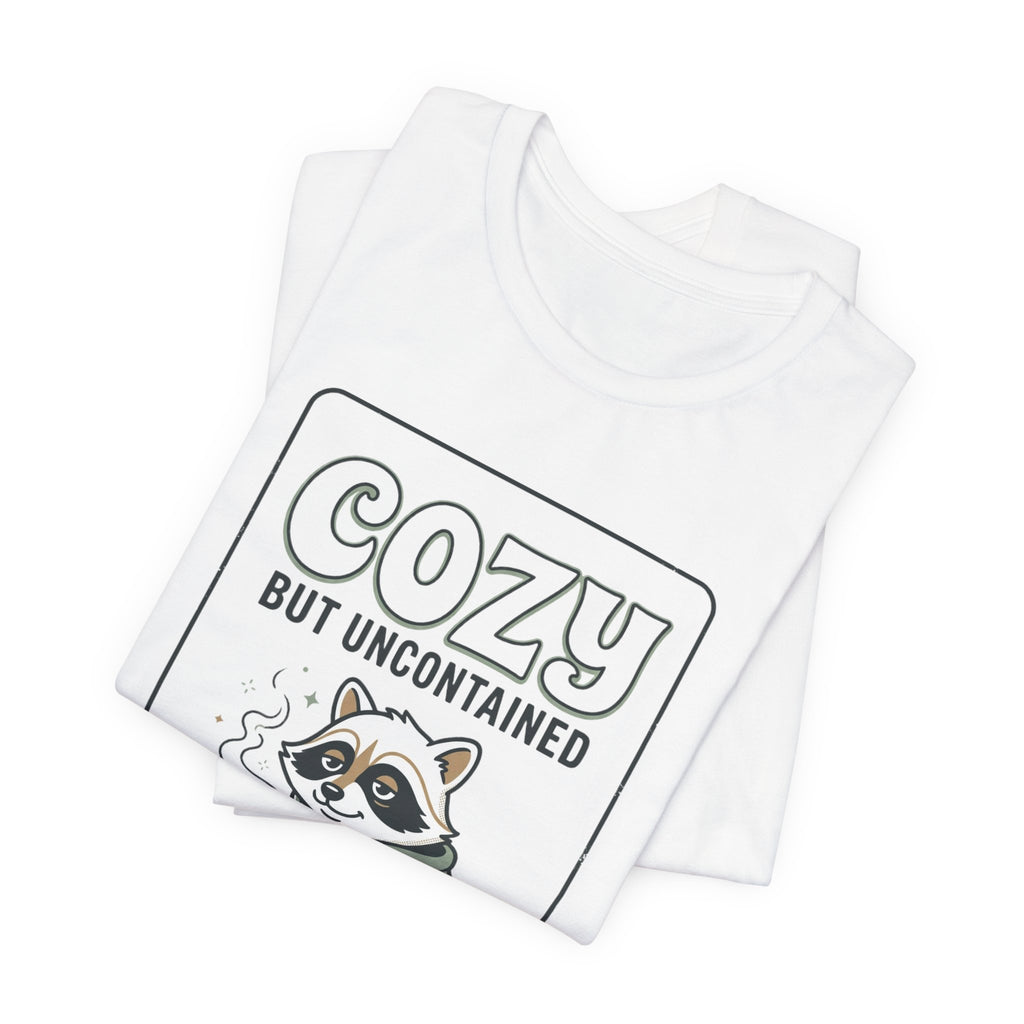 Cozy But Uncontained Raccoon Tee | Feral Raccoon Aesthetic, Celestial Wilderness