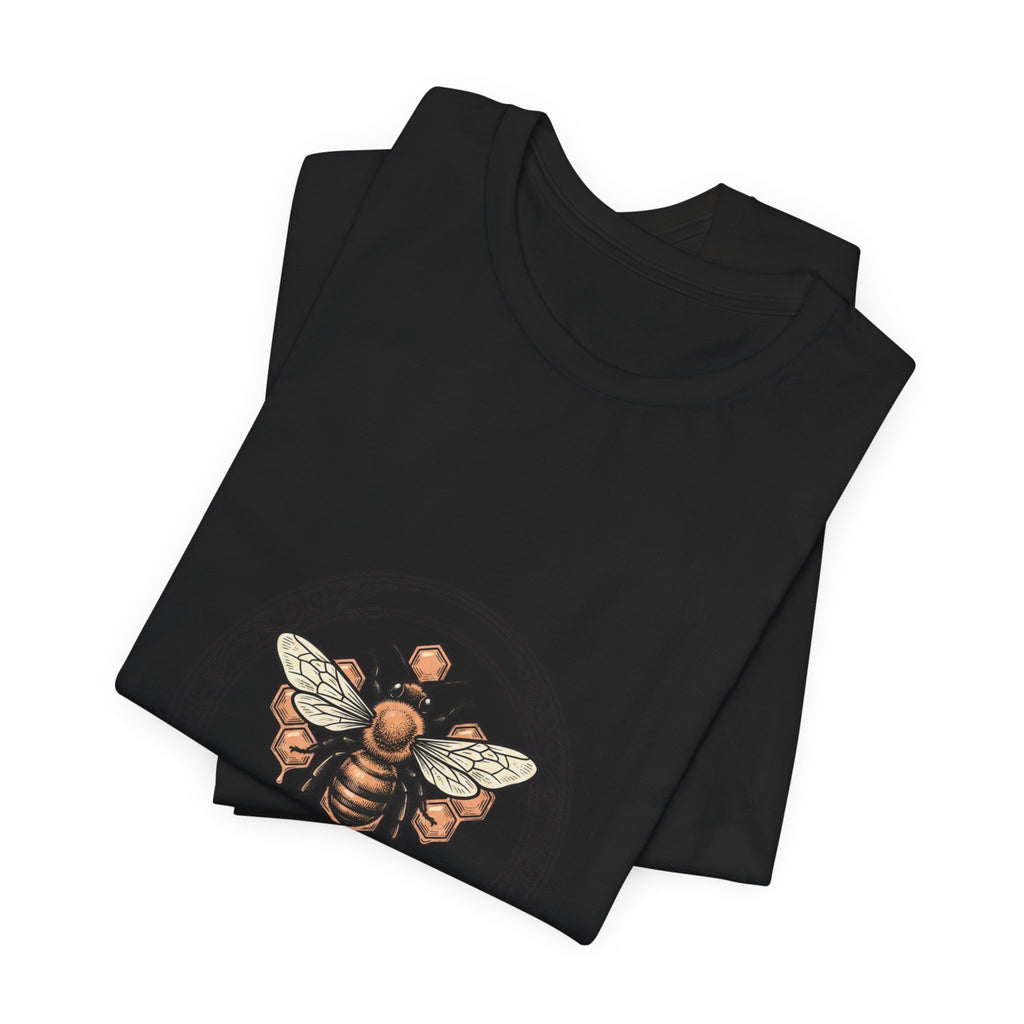Bee motif birth flower Tee | Botanical bee illustration, birth month floral