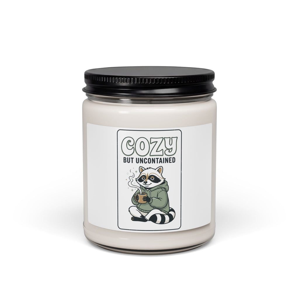 Cozy But Uncontained Raccoon Candle, Soy Jar | Feral Raccoon Aesthetic