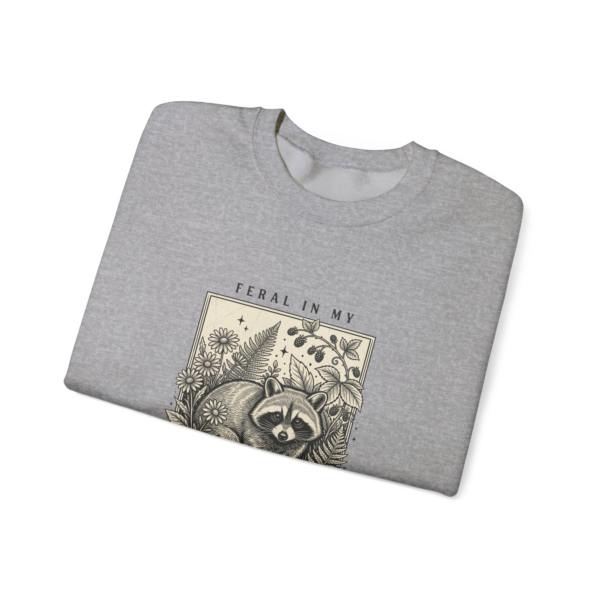 Feral Raccoon Garden Era Sweatshirt | Celestial Wilderness, Trash Panda Aesthetic