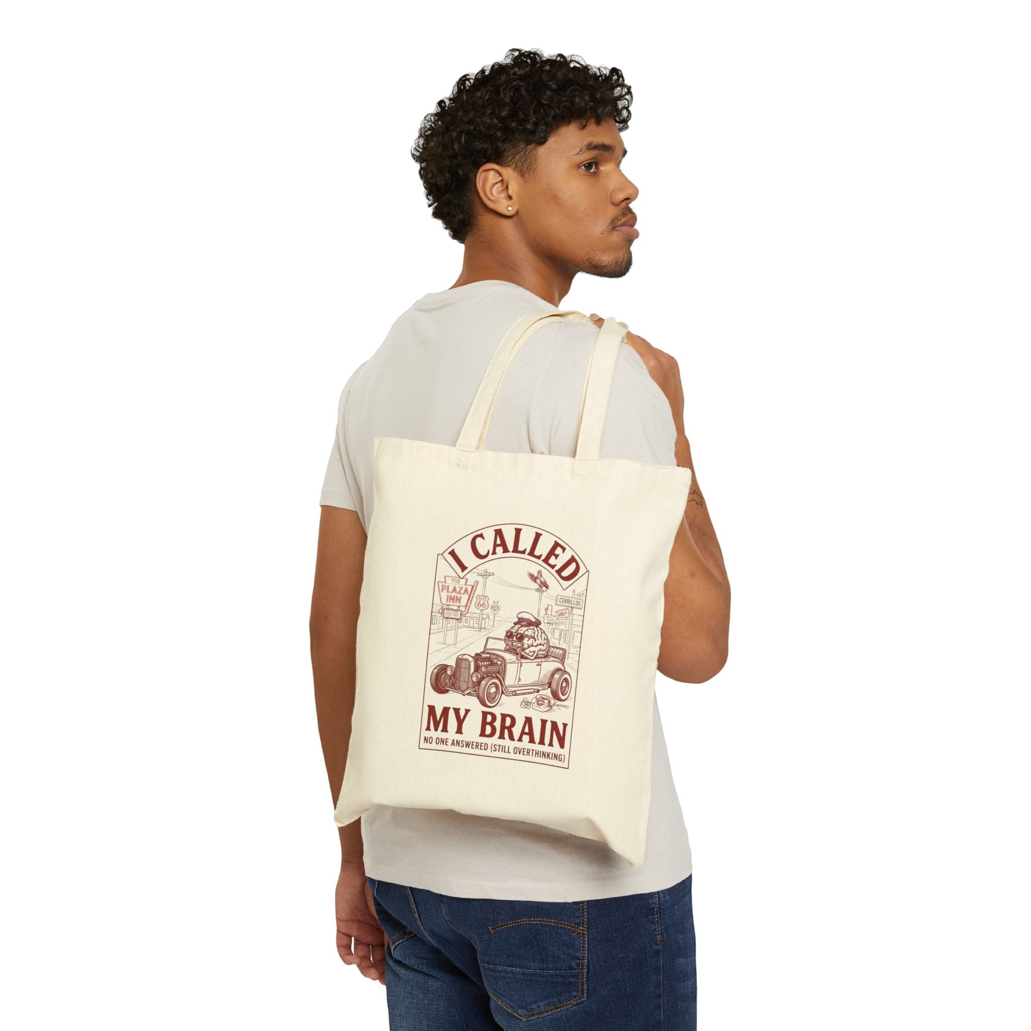 Called My Brain Tote | Anxious Animal Humor, Cute Anxiety Illustration