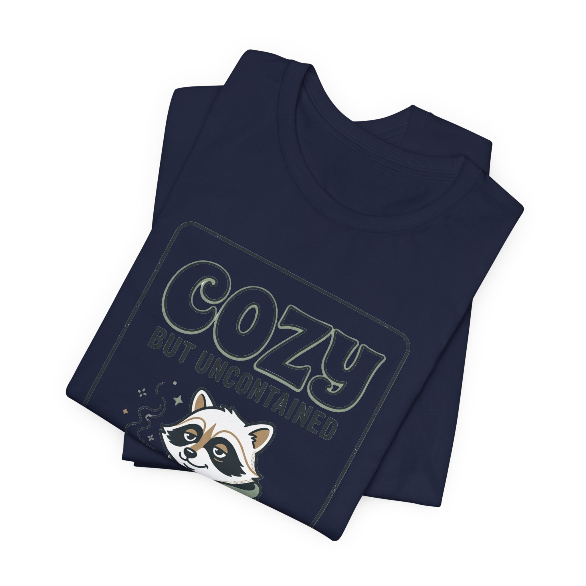 Cozy But Uncontained Raccoon Tee | Feral Raccoon Aesthetic, Celestial Wilderness