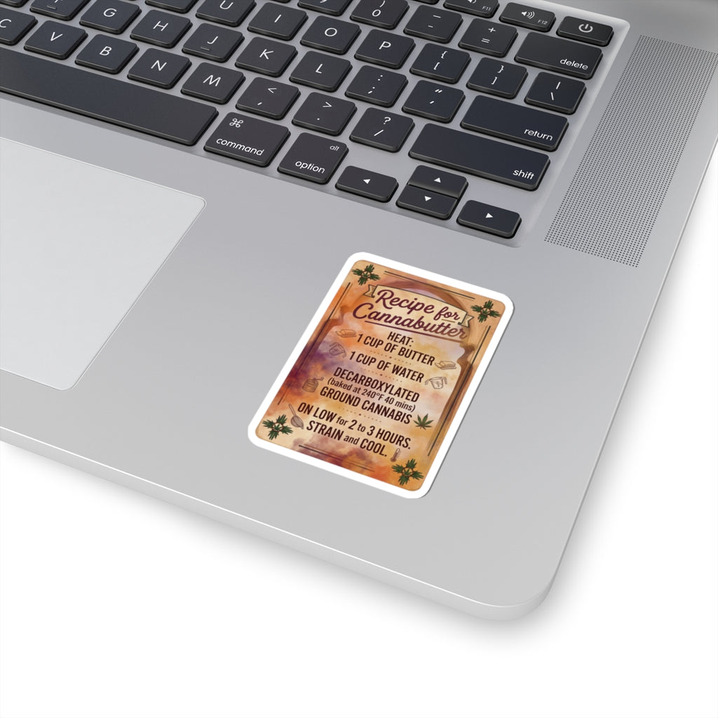 Cannabutter Recipe Sticker | Democracy & Civic Courage floral red-blue vibe