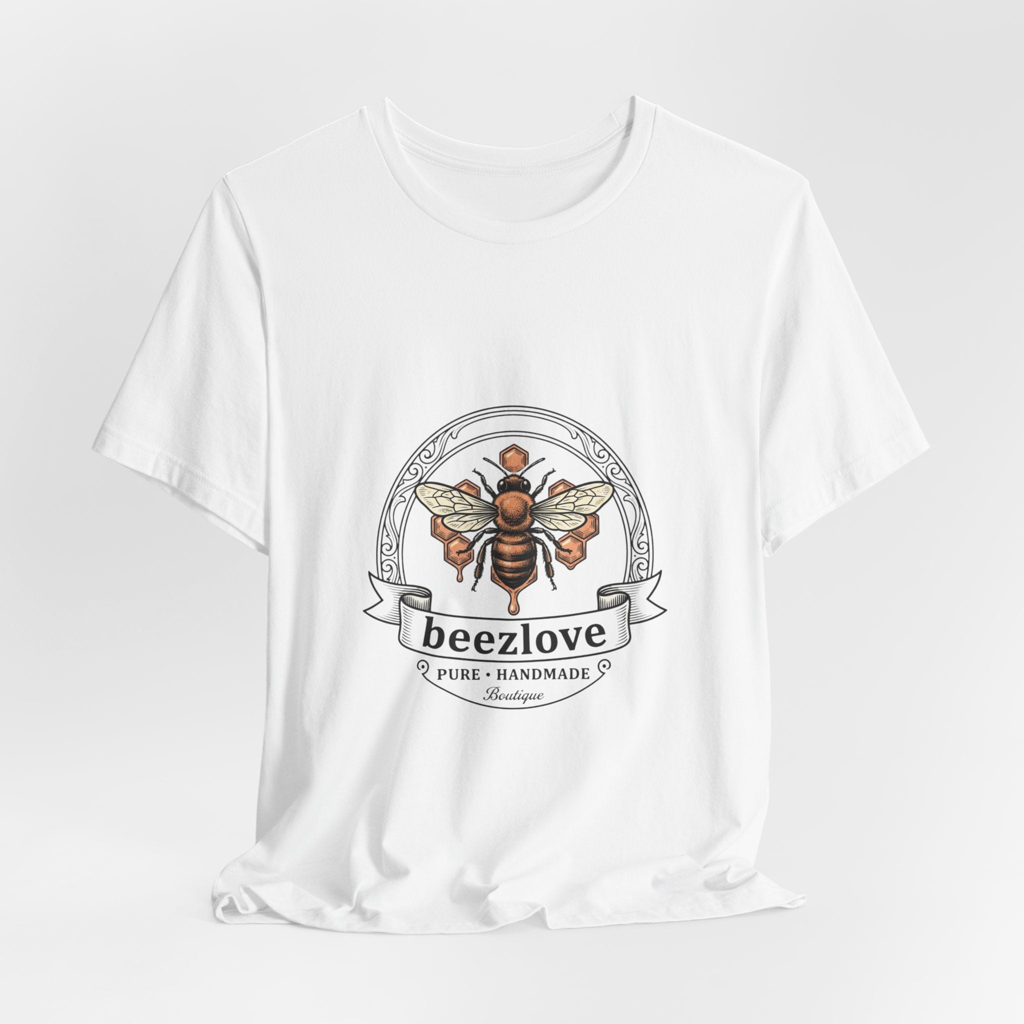 Bee motif birth flower Tee | Botanical bee illustration, birth month floral