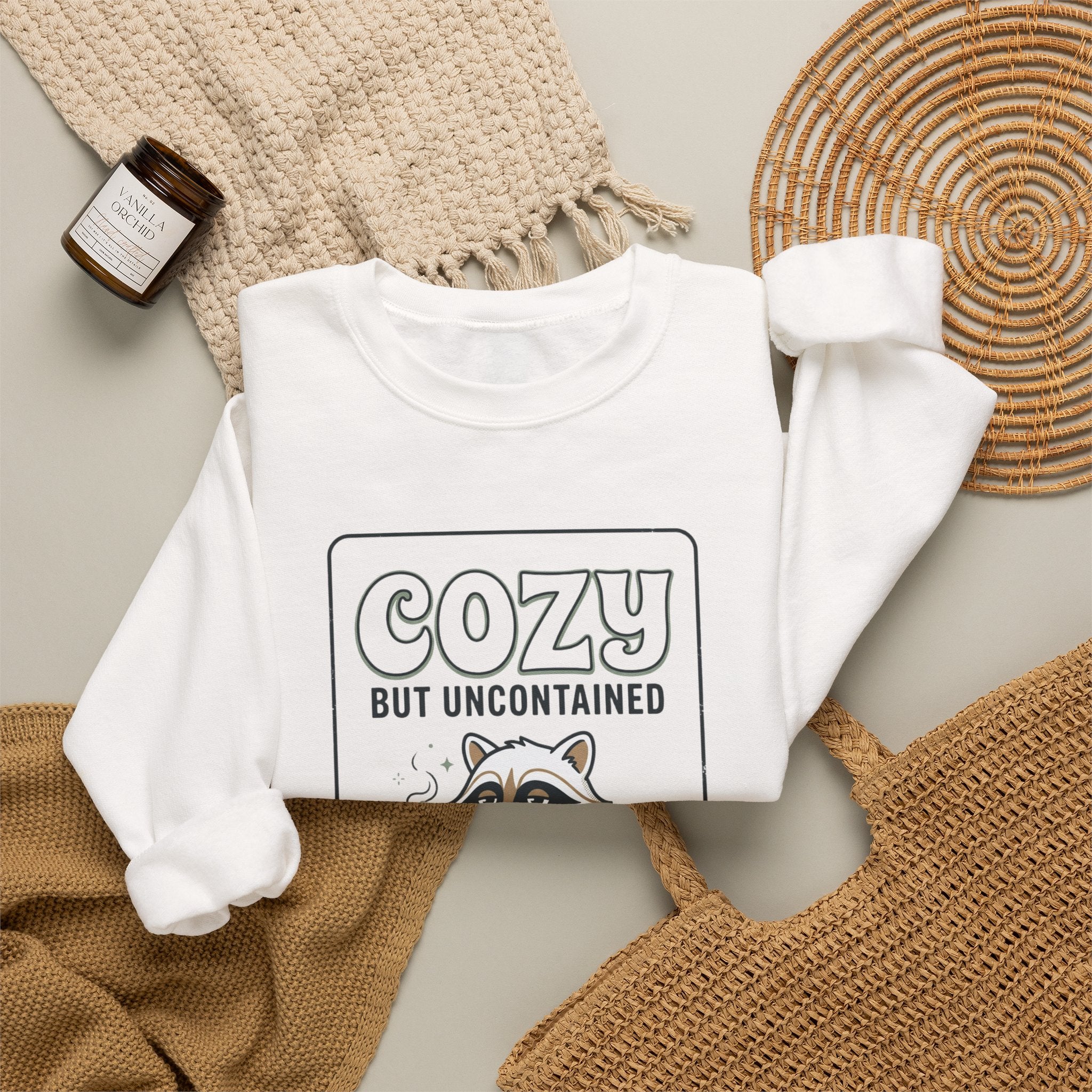 Cozy But Uncontained Raccoon Sweatshirt | Feral Raccoon Aesthetic, Wilderness