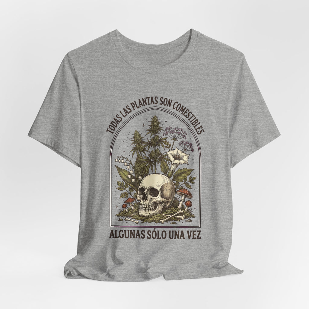 All Plants Are Edible Skull Botanical Tee | Dark Nature Humor, Forager Mycology
