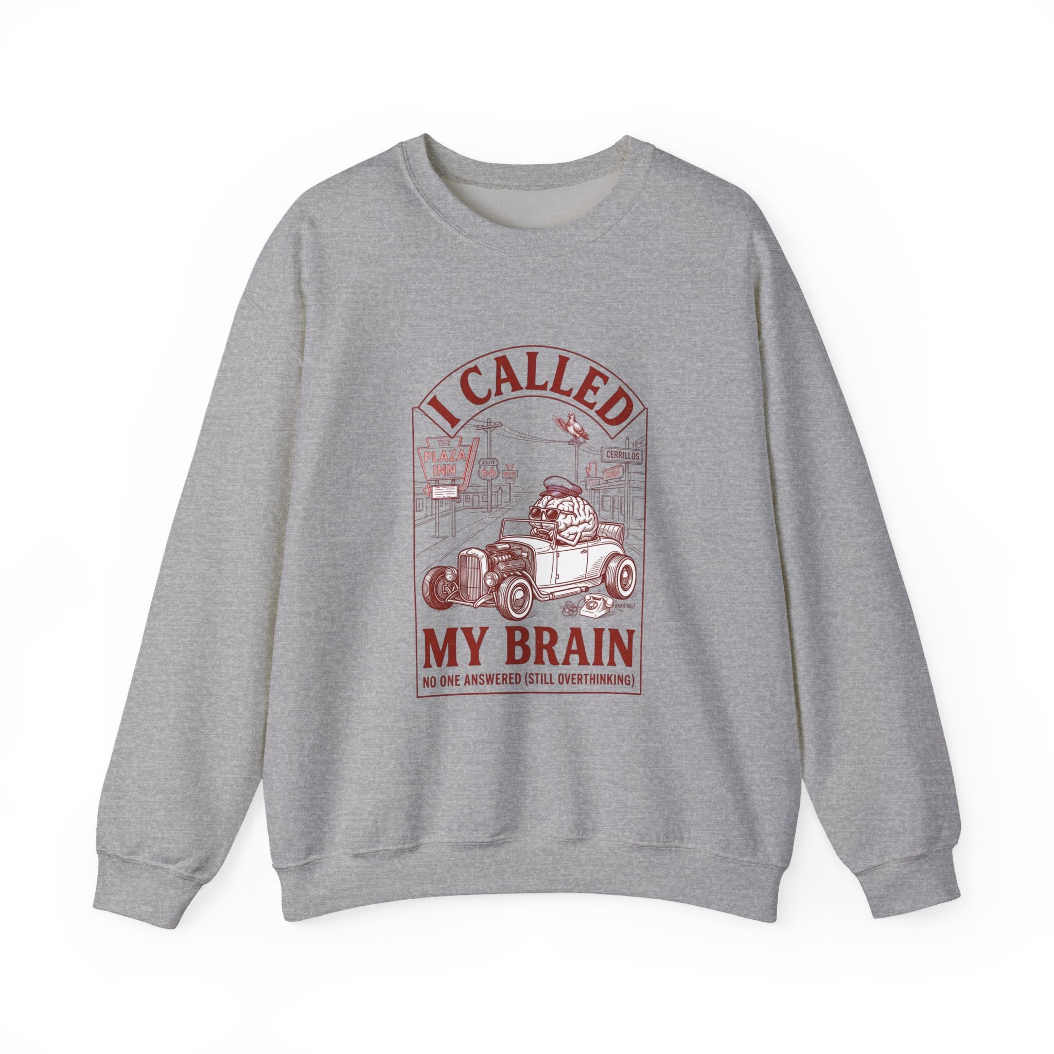 I Called My Brain Sweatshirt | Anxious Animal Humor, Cute Anxiety Graphic