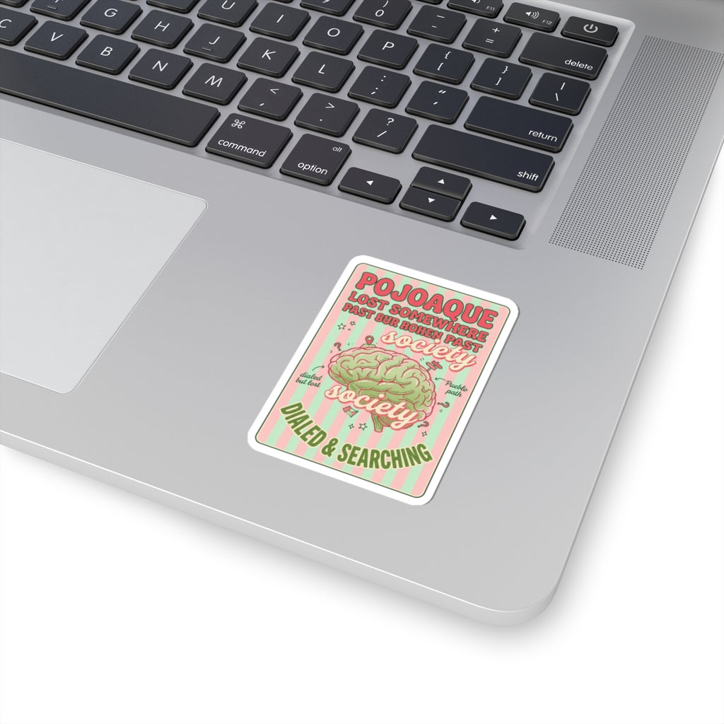 Matcha Brain Aesthetic Kiss-Cut Stickers | Green Pink Café Club, Cute Latte Art