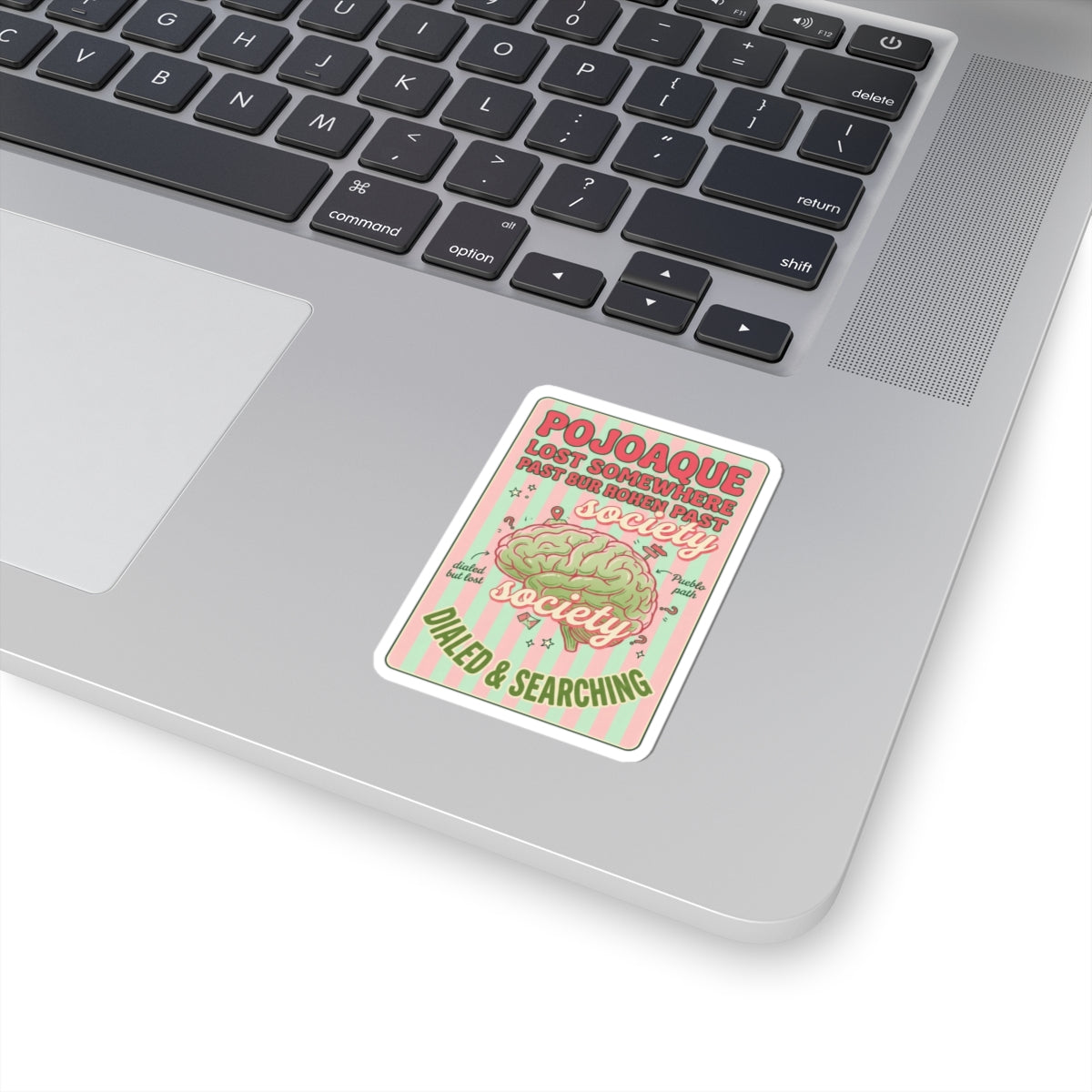 Matcha Brain Aesthetic Kiss-Cut Stickers | Green Pink Café Club, Cute Latte Art