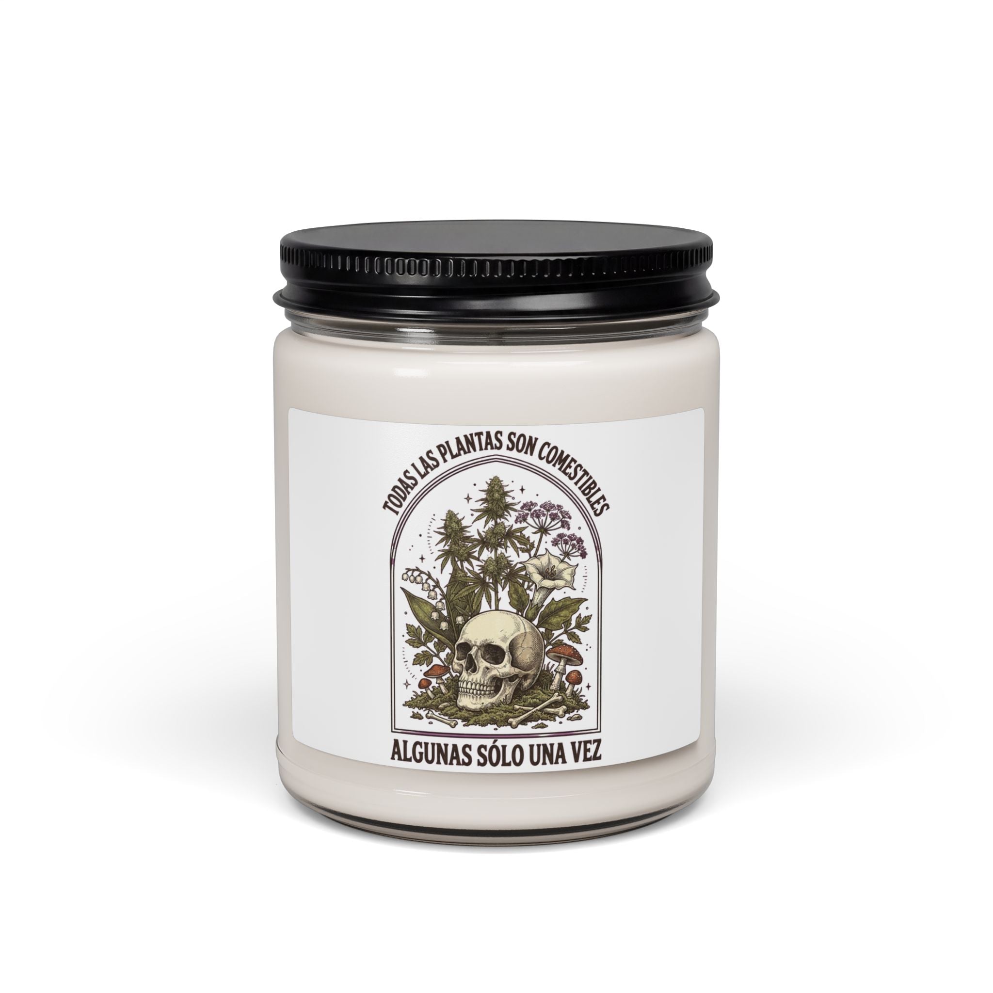 All Plants Are Edible Soy Candle | Botanical Skull, Dark Nature Humor