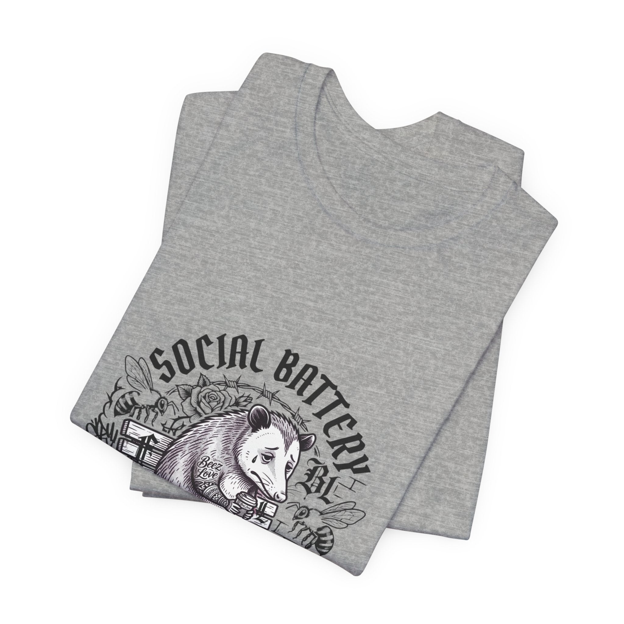 Social Battery Sloth Tee | Anxious Animal Humor, Introvert Shirt